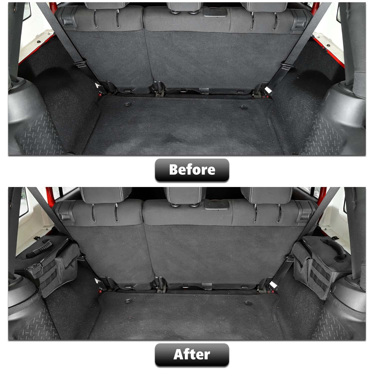 Jeep Wrangler JK & Unlimited 4 Door Rear Trunk Organizer Storage Bag (2007-2017) - 2PCS Interior Accessories for Car Organization - Perfect for Camping, Road Trips & Daily Storage