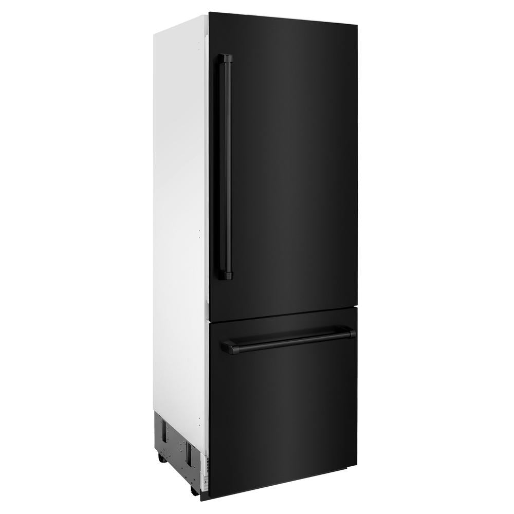 ZLINE 30 Inch 16.1 Cu Ft Built-In Bottom Freezer Refrigerator with Water Dispenser & Ice Maker - Black Stainless Steel (RBIV BS 30) | Perfect for Modern Kitchens, Restaurants & Open-Concept Living Spaces