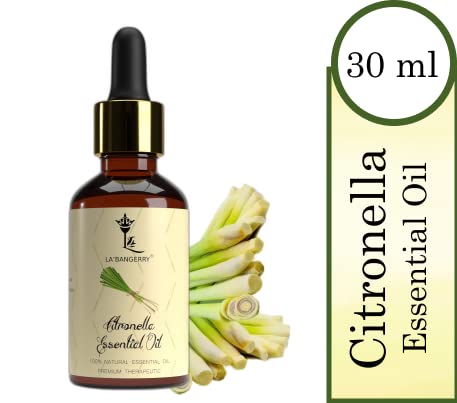 LA'BANGERRY Citronella & Rosemary Essential Oils Set (30ml) - Aromatherapy Diffuser Oils for Skin Care, Hair Growth, Candles & More | Perfect for Relaxation, Spa, Massage & Home Fragrance