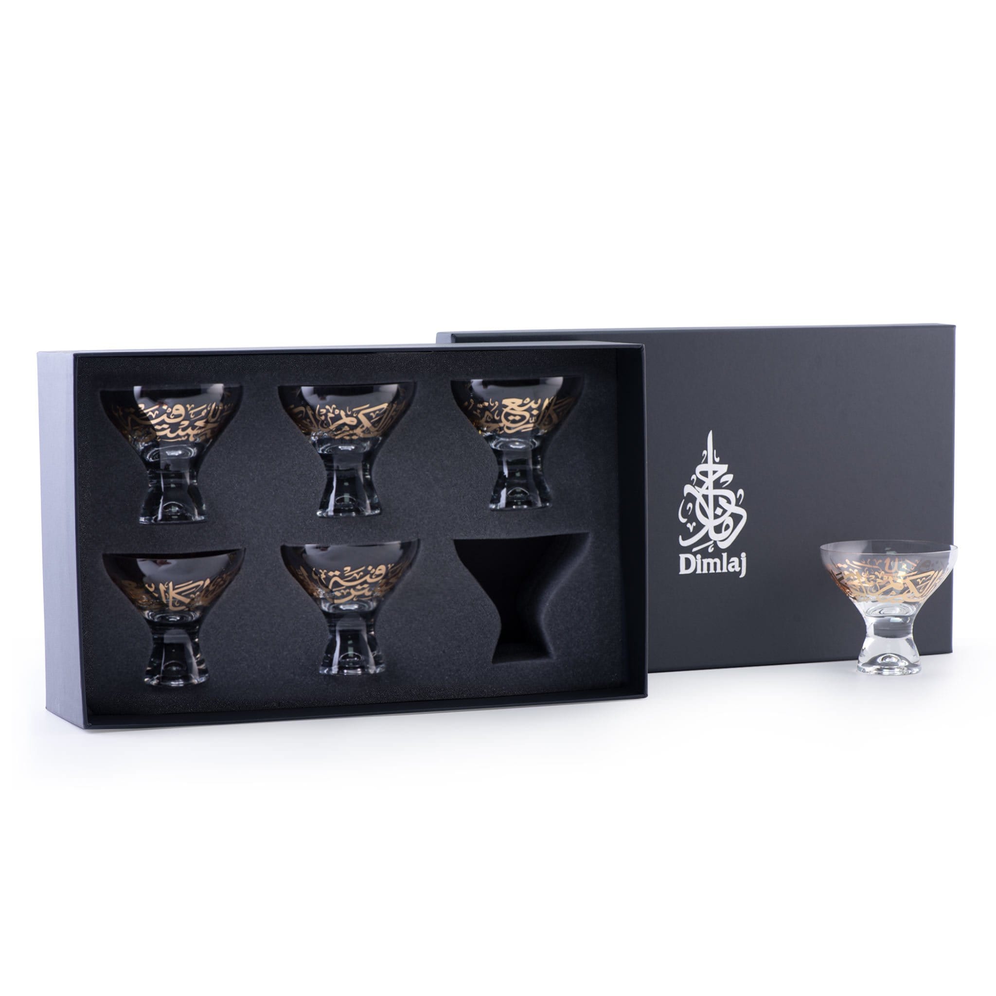 Dimlaj Kareem 6-Piece Gold Ice Cream Cups Set - Elegant Dessert Bowls for Parties, Ice Cream Parlors & Home Entertaining