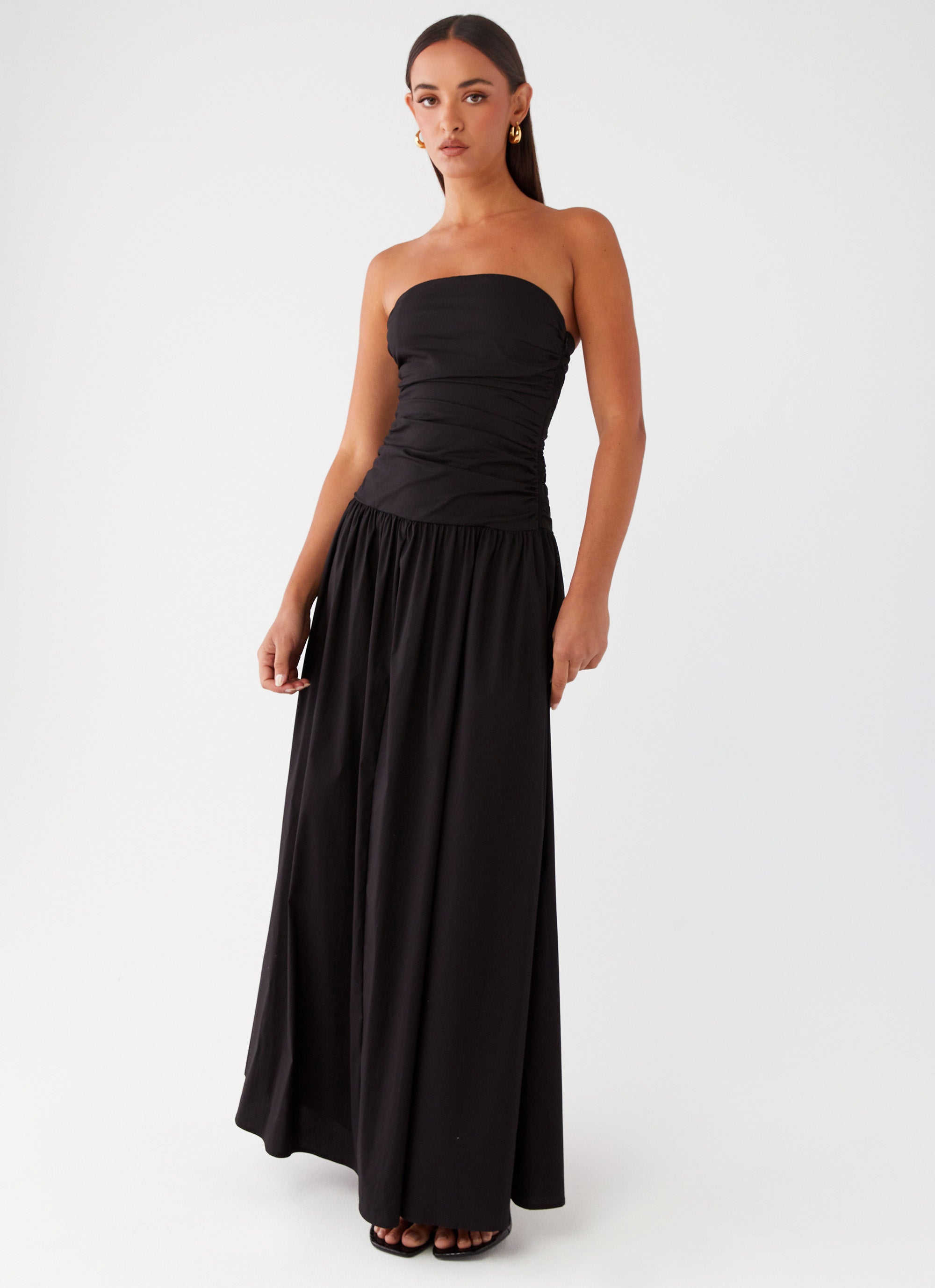 Elegant Black Carmel Maxi Dress for Women - Perfect for Summer, Beach, and Evening Occasions