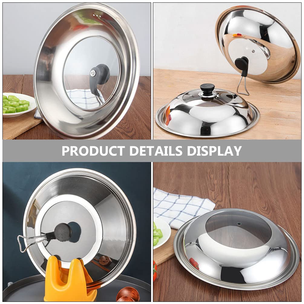 1pc Universal Stainless Steel Pot Lid Cover - Food Fresh-Keeping, Anti-Scald Cooking Tool for Pans | Durable Cookware Accessory for Kitchen, Camping & Outdoor Cooking