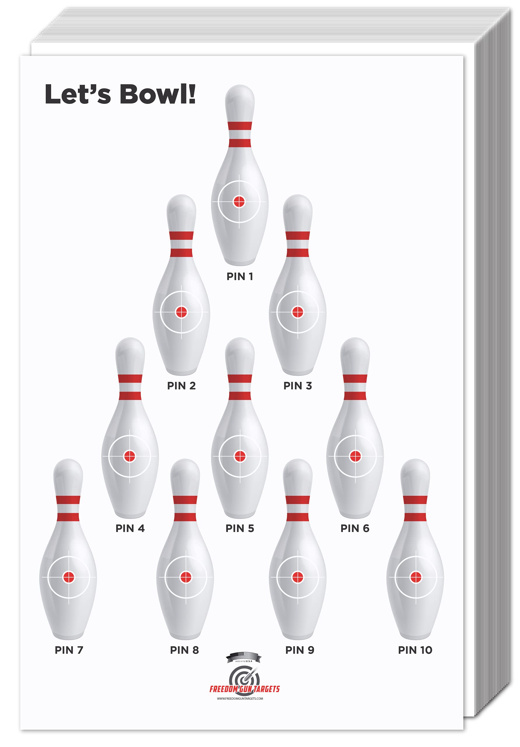 Freedom Gun Targets - 23x35 Inch Bowling Pin Shooting Targets for Outdoor Range Practice & Training
