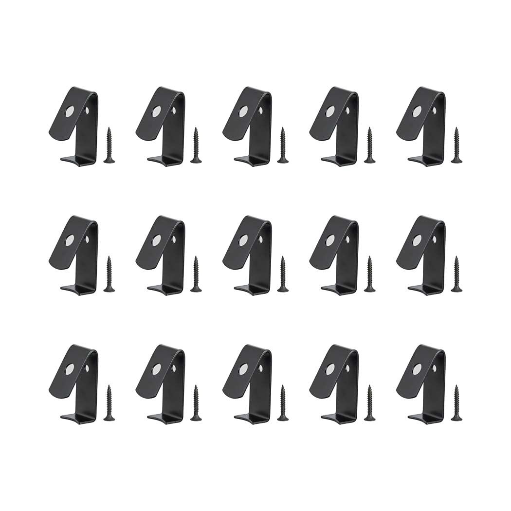 JHWANQIAN 15 Pack Heavy Duty Steel Plant Pot Clips - Secure 5 to 8 Inch Terra Cotta Pots - Rustproof Garden Plant Holder Clamps (Black, 5.2x2.2cm) - Perfect for Indoor/Outdoor Gardening, Balcony Decor & Hanging Plant Displays