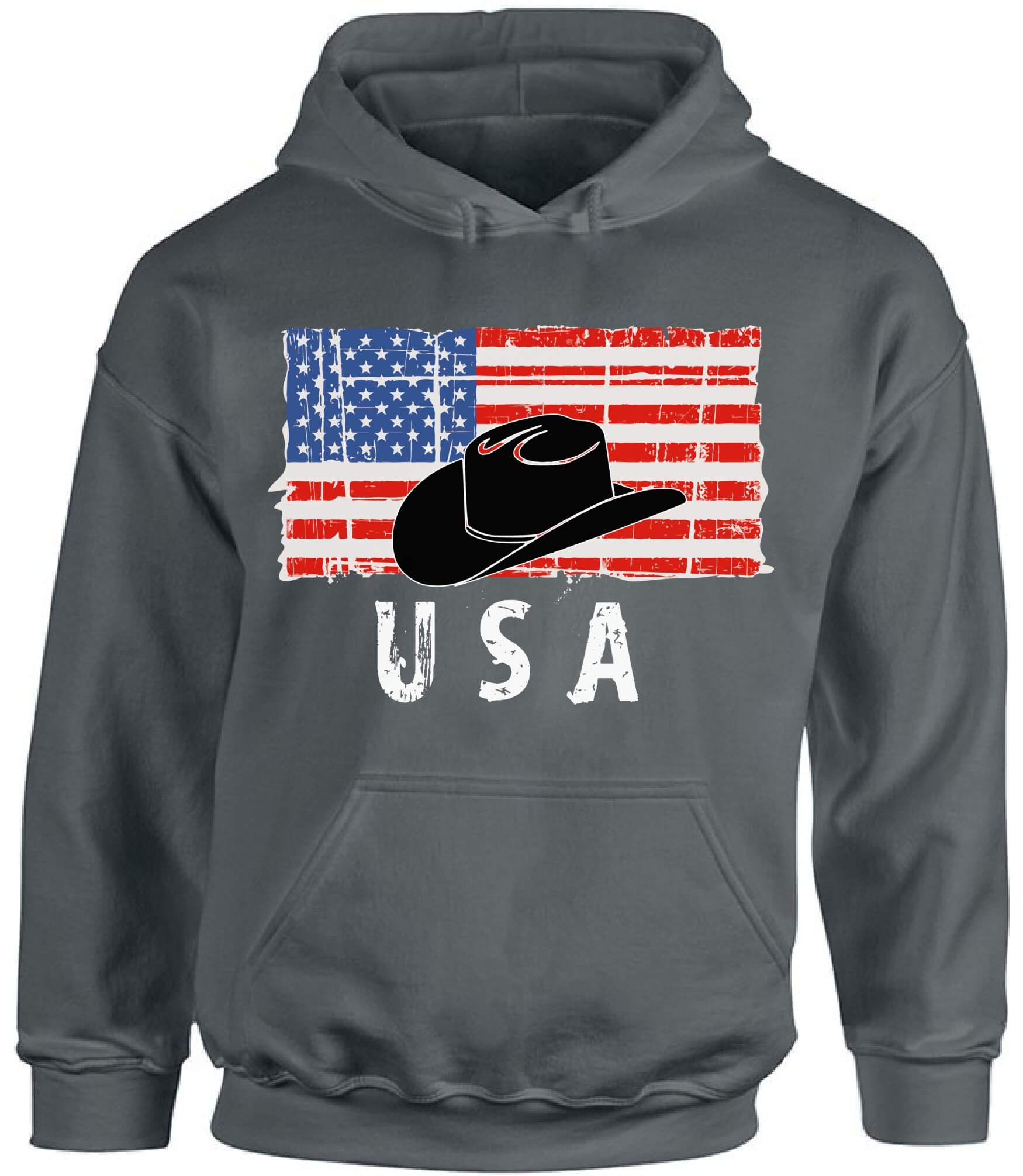 Stylish Cowboy Hat USA Hoodie - Unisex Cowboy Hat Sweatshirt for Men & Women | Perfect for Rodeo, Country Music Festivals & Western Fashion
