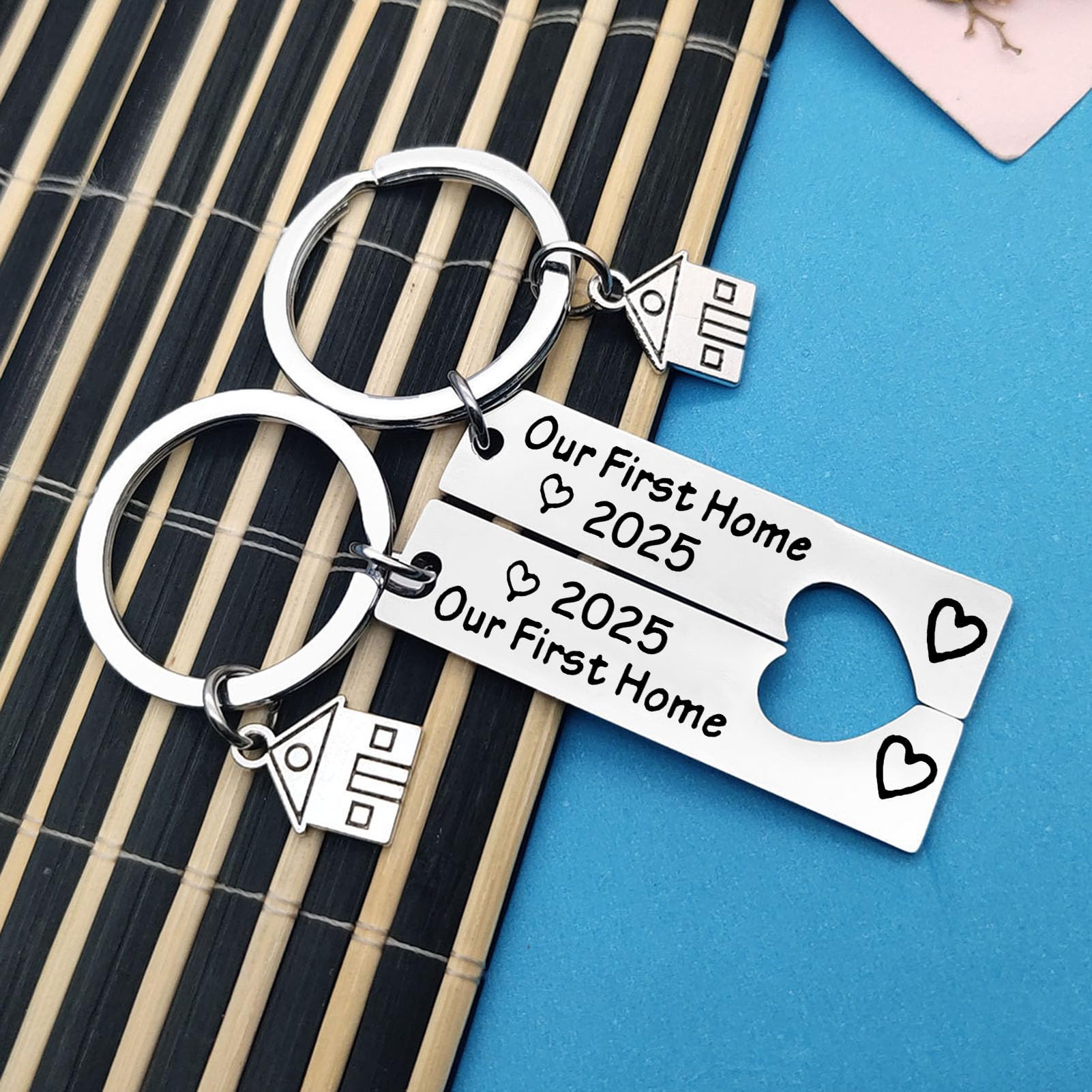 Our First Home 2025 Keychain Set - Housewarming Gift for New Homeowners, Couples & Friends - New House Keychain Gift for Family - Perfect for Housewarming Parties & New Home Celebrations