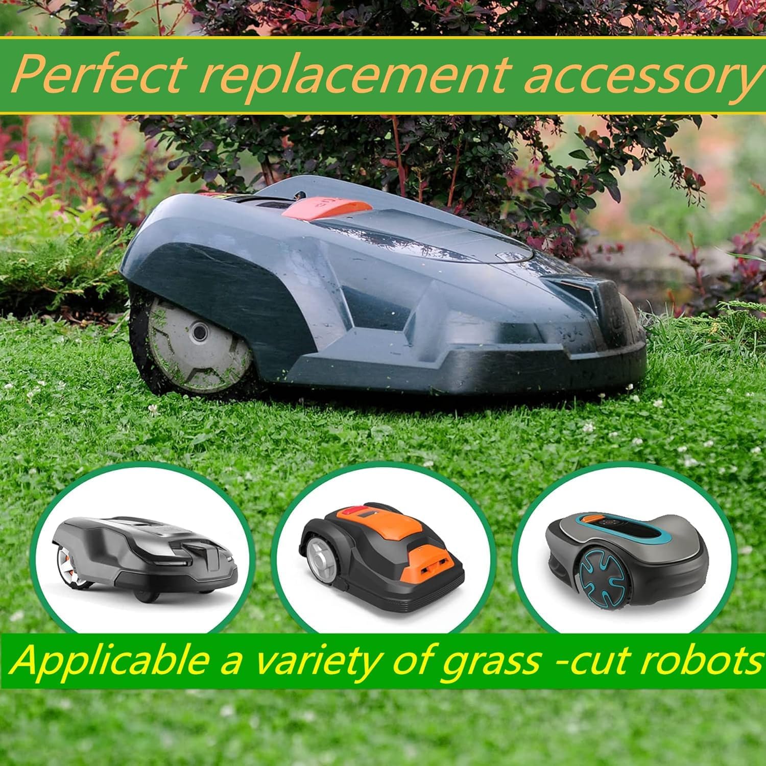 Premium Titanium-Plated Lawn Mower Blades - 30pcs Replacement Blades for Robotic Lawn Mowers & Garden Tools | Durable Weed Trimmer Accessories for Perfect Lawn Maintenance (Ideal for Robotic Mowers, Landscaping & Backyard Care)