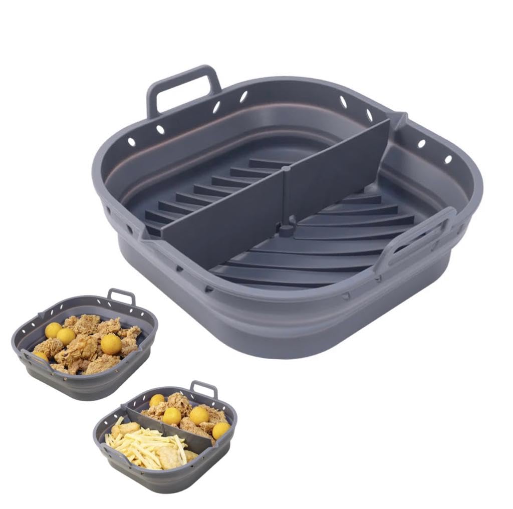 Silicone Air Fryer Accessories Set with Food Divider - Compatible with Cecotec, Cosori, Princess, Philips - Perfect for Baking, Roasting, and Meal Prep in Air Fryers