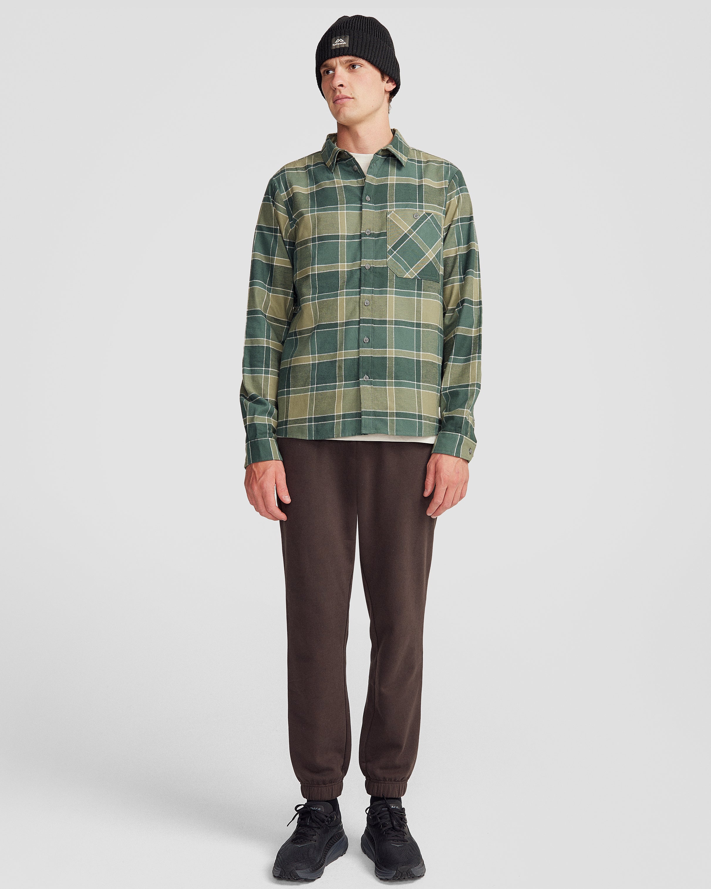 Fyfe Men's Long Sleeve Plaid Shirt - Classic Forest Checkered Flannel Button Down for Casual Wear & Outdoor Activities