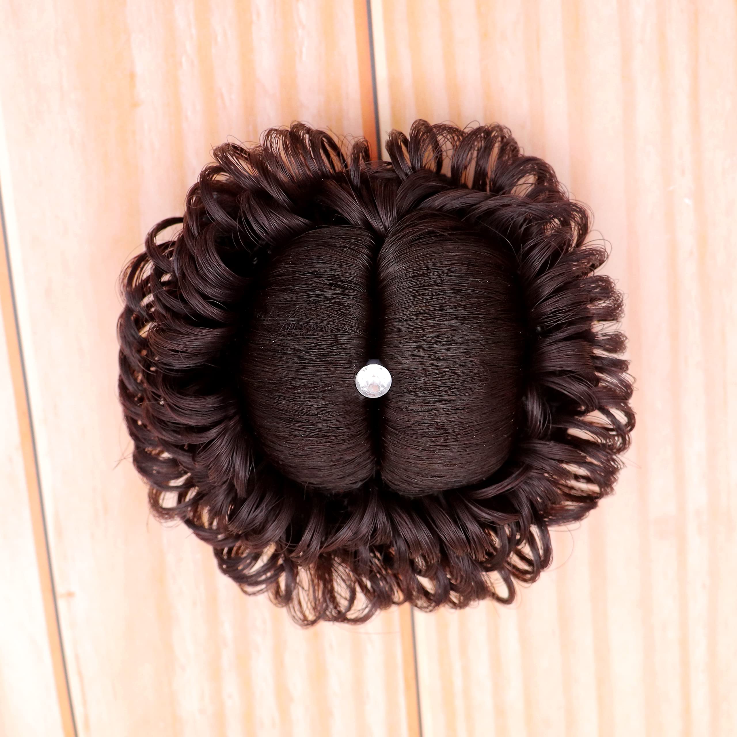 NAVMAV Juda Stone Hair Extensions for Women & Girls – Black 06 | Artificial Juda Hair Accessories for Bun & Updo Hairstyles | Perfect for Weddings, Parties & Special Occasions