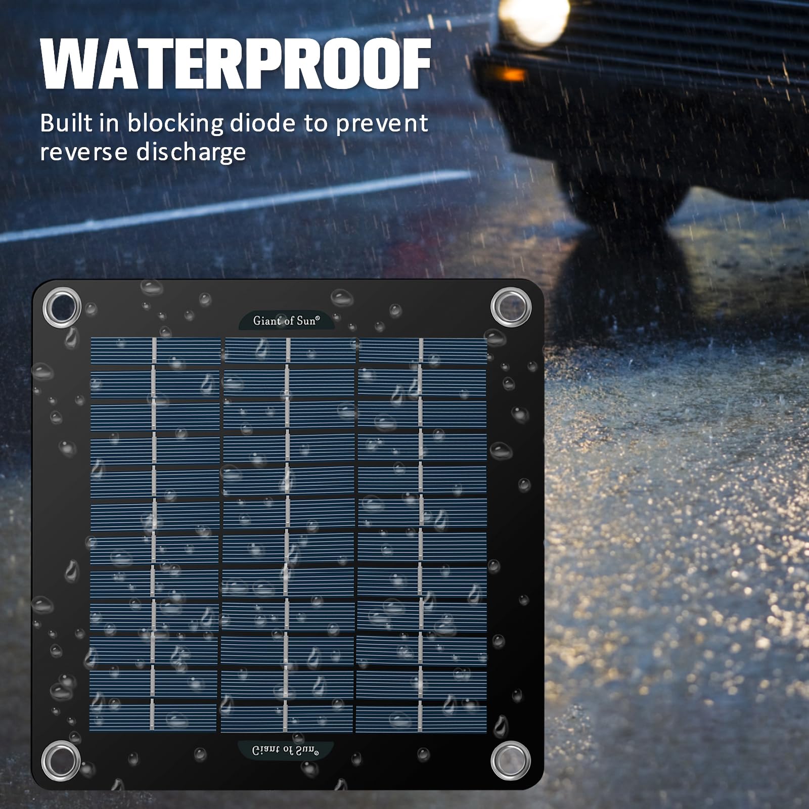 10W Solar Panel Kit with 4 Suction Cups - 12V Waterproof Portable Solar Trickle Charger for Car, Boat, RV - High Efficiency Lightweight Solar Powered Battery Maintainer - Perfect for Outdoor Camping, Road Trips & Marine Use