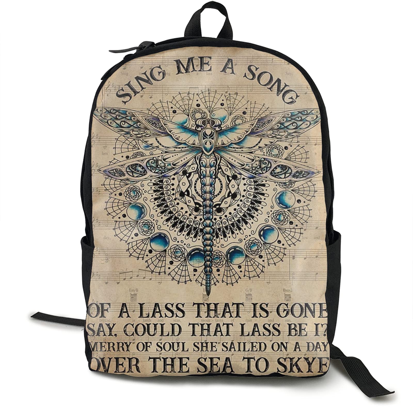 Outlander Dragonfly Sing Me a Song Backpack - 17 Inch Laptop Backpack for College, School & Travel - Durable Book Bag & Computer Bag for Men, Women, Boys & Girls - Perfect for Work, Commuting & Outdoor Adventures