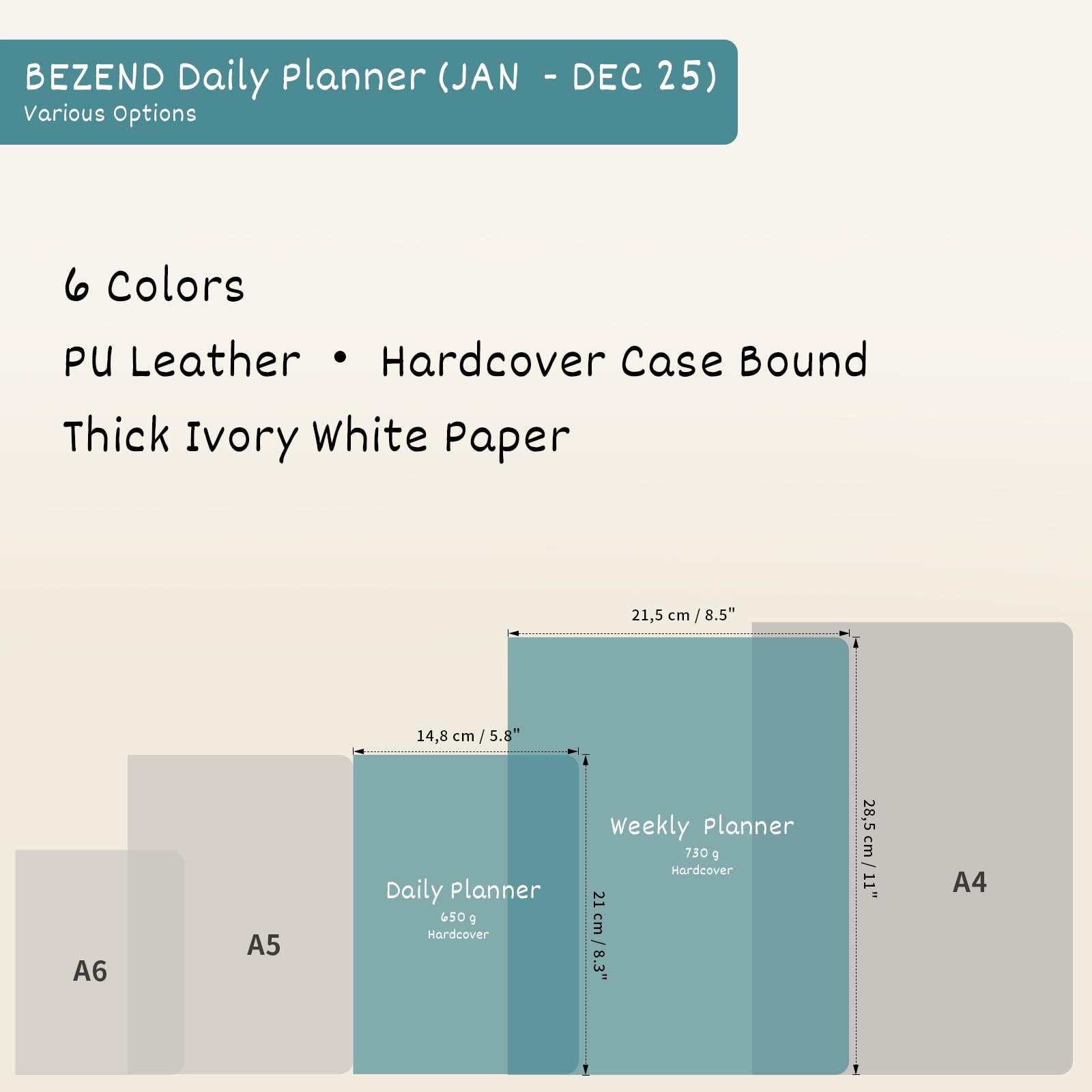 2025 BEZEND Dual Schedule Daily Planner - A5 Agenda (6