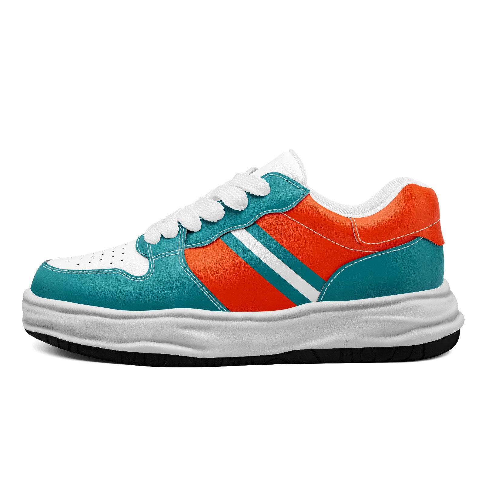 Custom Green & Orange Miami Sneakers - Personalized Unisex Shoes FN032 D020389 | Trendy Streetwear & Casual Fashion for Men & Women