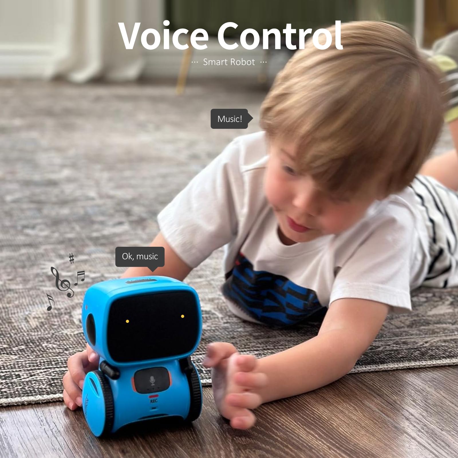 GILOBABY Interactive Smart Robot Toy for Kids - Voice Control, Touch Sensor, Dancing & Singing, Recording Function | Best Educational STEM Gift for Boys & Girls Ages 3+ (Blue) | Perfect for Birthday Parties, Early Learning & Family Playtime
