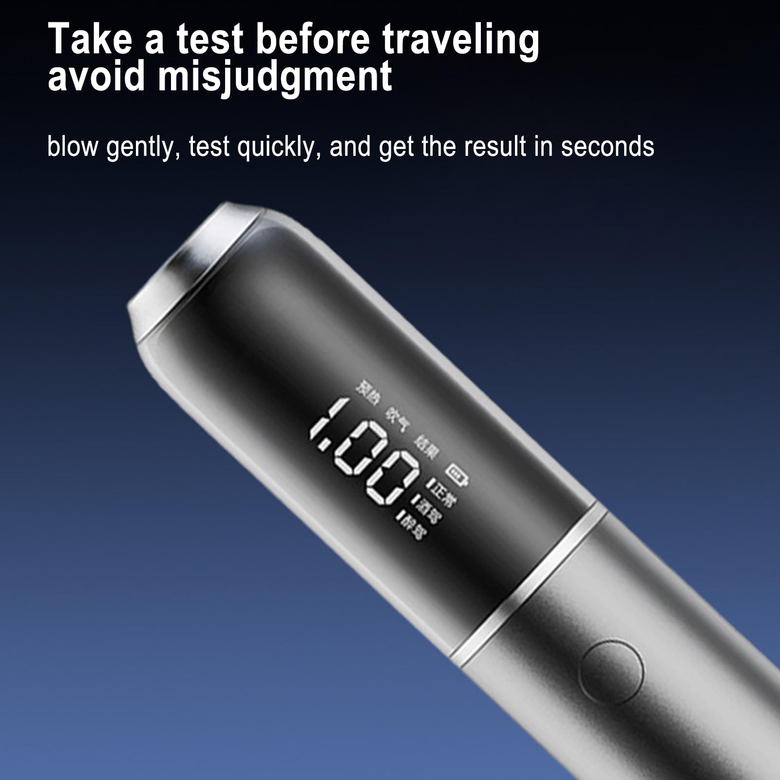 **Digital Breathalyzer - Portable Alcohol Tester with LED Display, Personal Liquor Detector for Accurate BAC Measurement | Ideal for Home, Car, and Workplace Safety Checks**