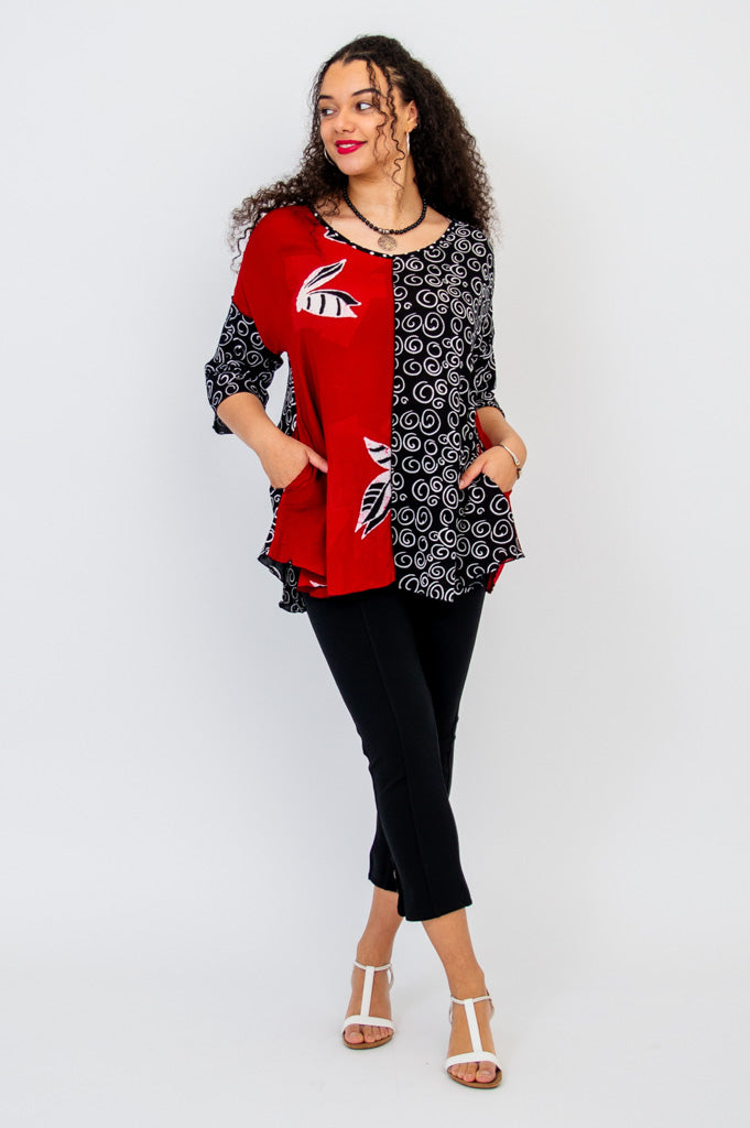 Gayle Top Lattice Mix Women's Fashion Blouse - Perfect for Casual Outings, Dates & Summer Wear
