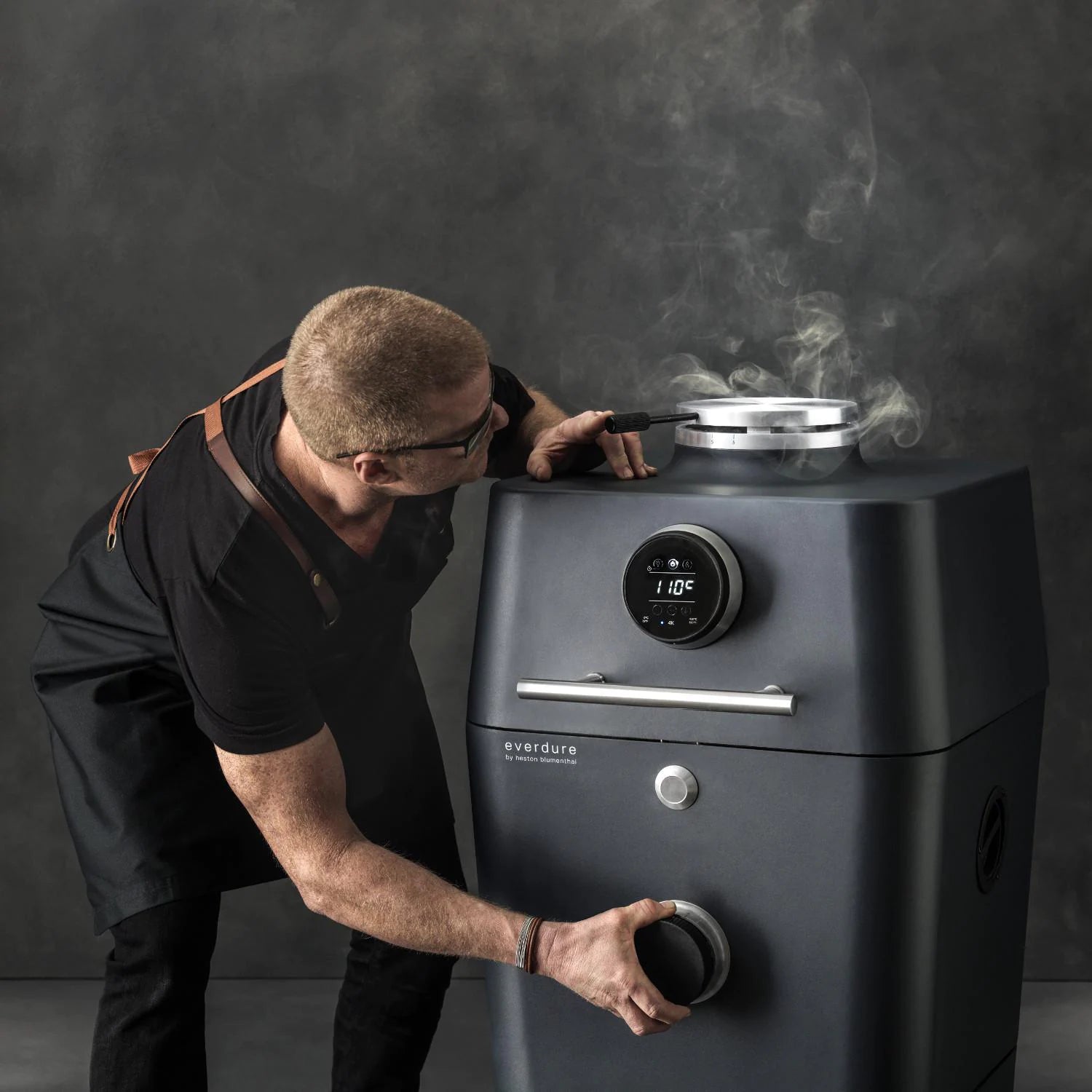 Everdure By Heston Blumenthal 4K 21 Inch Charcoal Grill & Smoker HBCE4KGUS - Premium Outdoor BBQ & Smoking for Backyard, Camping, and Tailgating