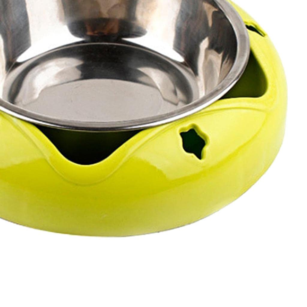 Stainless Steel Pet Bowl for Dogs & Cats - Non-Slip Travel Food Dish with Carry Case, Perfect for Home, Outdoor & Travel Use - Yellow (Lyla Brand)