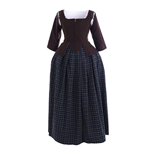 Authentic Women's Scottish Highland Dress - Claire Fraser Outlander Cosplay Costume | Vintage Plaid Skirt for Renaissance Fairs & Historical Reenactments