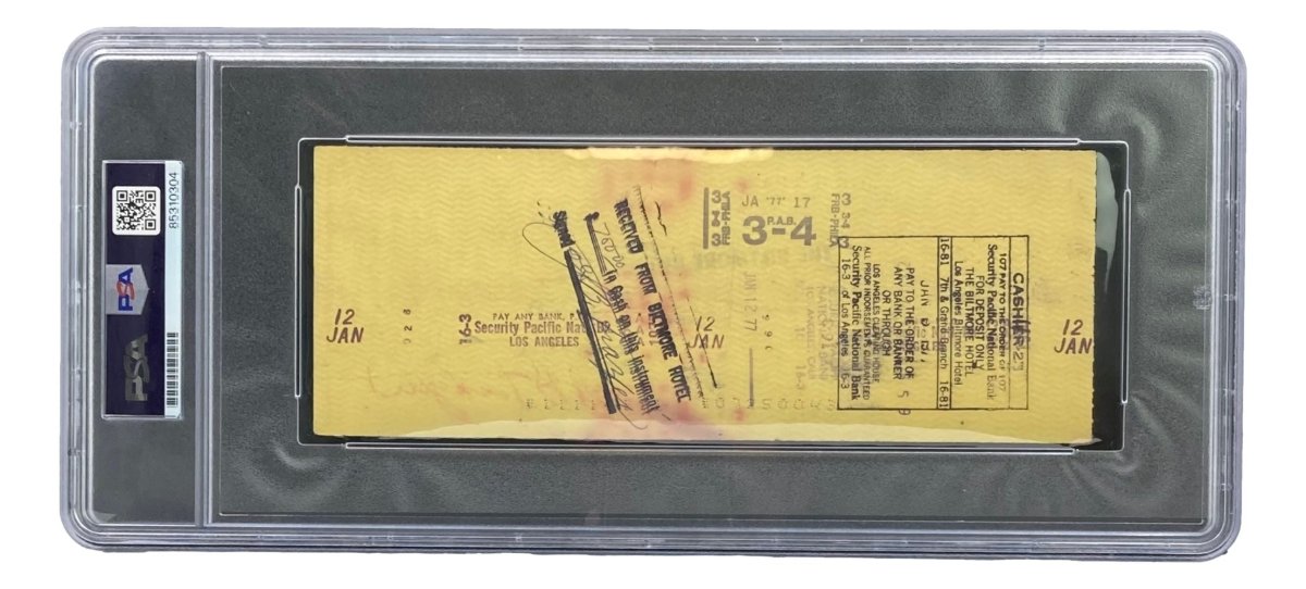 Joe Frazier Autographed Boxing Memorabilia - PSA/DNA Certified Signed Bank Check #4534 - Perfect for Boxing Fans, Collectors & Sports Memorabilia Displays