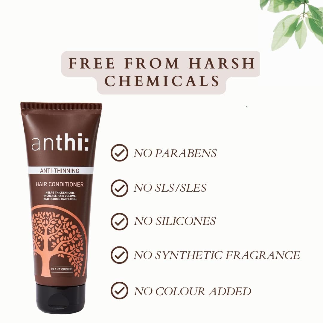Anti-Hair Thinning Conditioner for Thicker, Fuller Hair - Sulfate & Paraben Free, 100ml Plant-Based Formula - Perfect for Daily Hair Care & Volume Boost