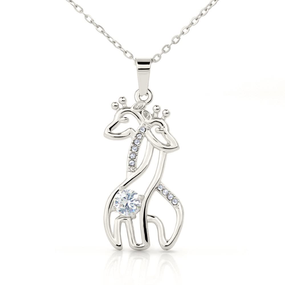 Birthday Giraffe Necklace for Women - Sterling Silver Love Knot Pendant with Gift Box & Message Card | Thoughtful Jewelry Gift for Her, Anniversary, Valentine's Day & Special Occasions