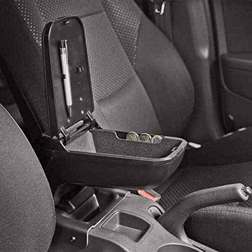 Dacia Lodgy (2018-) Black Foldable Armrest with Storage Compartment - 2 Pack Car Accessories for Comfort & Organization - Perfect for Road Trips & Long Drives