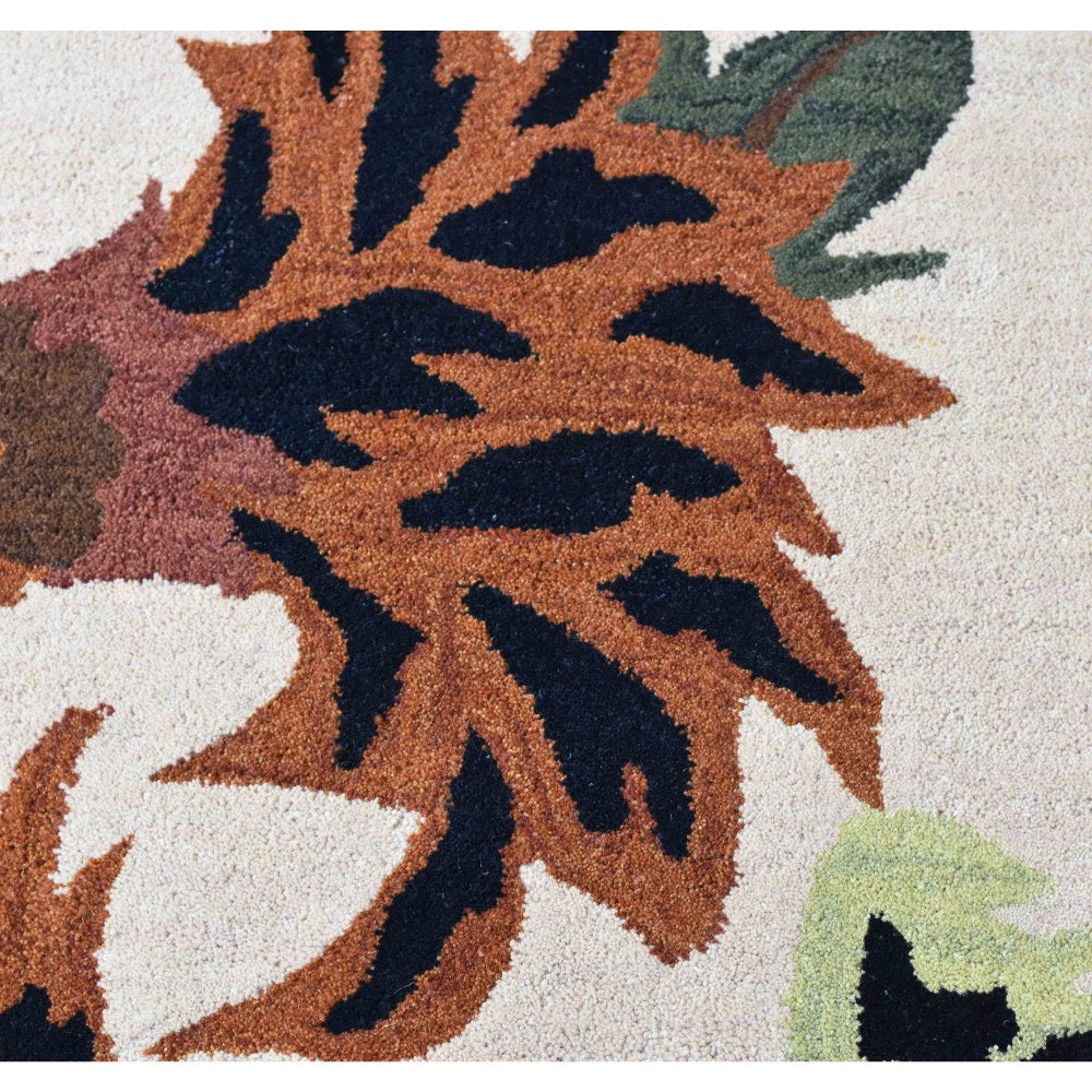 Premium Echinacea Hand Tufted Wool Rug - Soft Bohemian Floral Area Rug for Living Room, Bedroom & Nursery - 5x7 Feet Non-Slip Home Decor Carpet