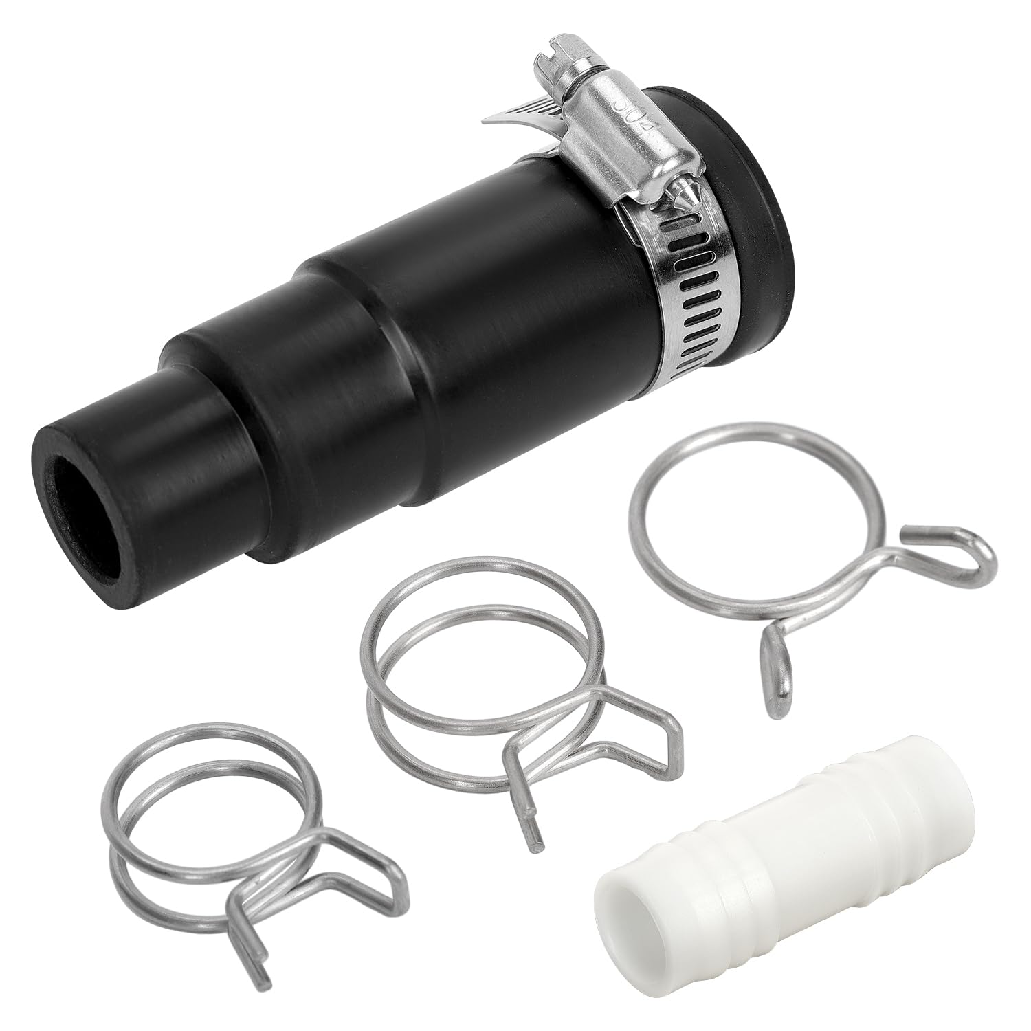 **Dishwasher Drain Hose Adapter - Compatible with Insinkerator Garbage Disposals, Universal Drain Hose Connector Kit (1 Inlet Connector, 1 Hose Clamp, 3 Spring Clamps) - Perfect for Kitchen Sink & Dishwasher Installation**