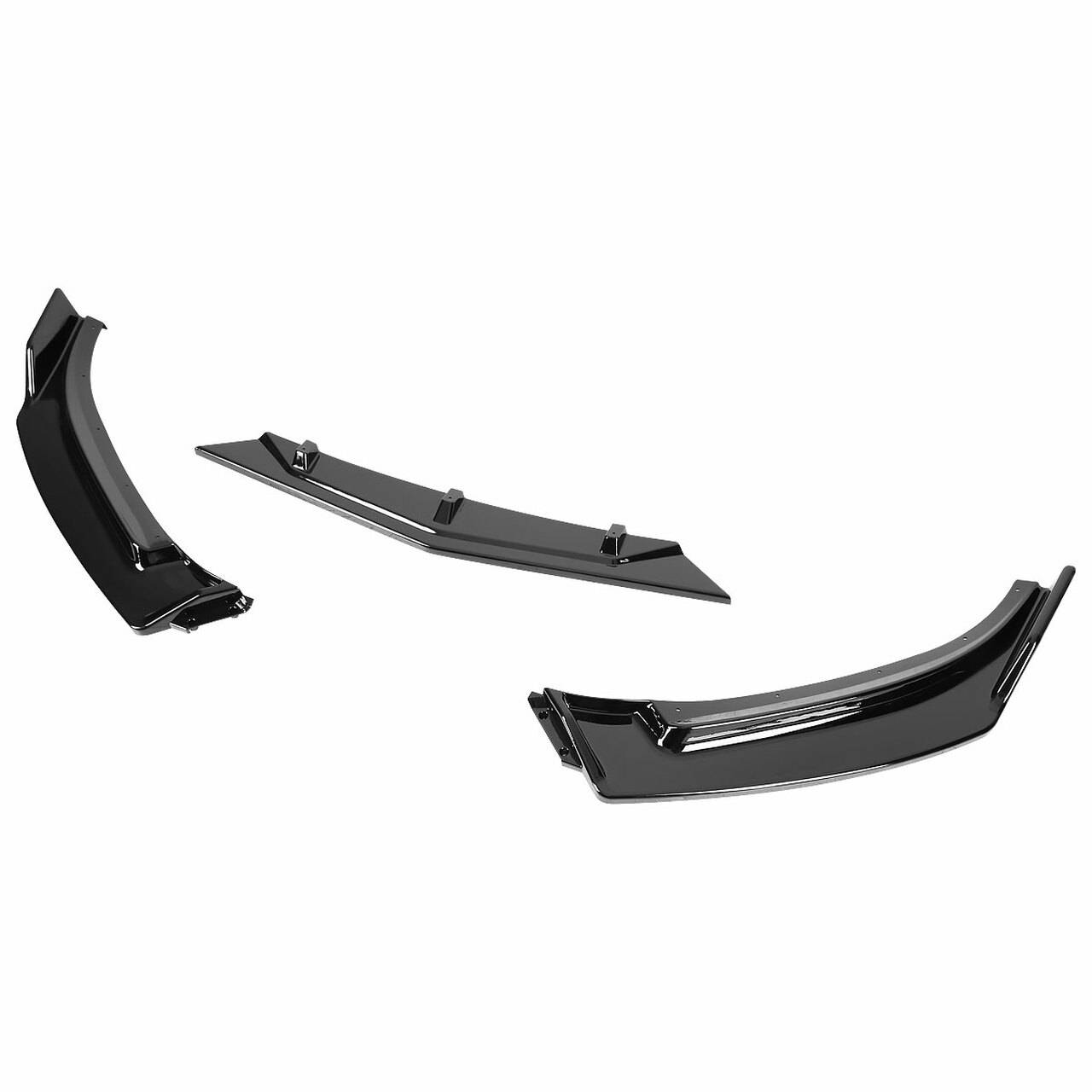 2014-2018 Mazda 3 Front Bumper Lip - Glossy Black Polyurethane 3-Piece Splitter for Enhanced Aerodynamics & Sporty Look | Perfect for Car Enthusiasts & Street Racing