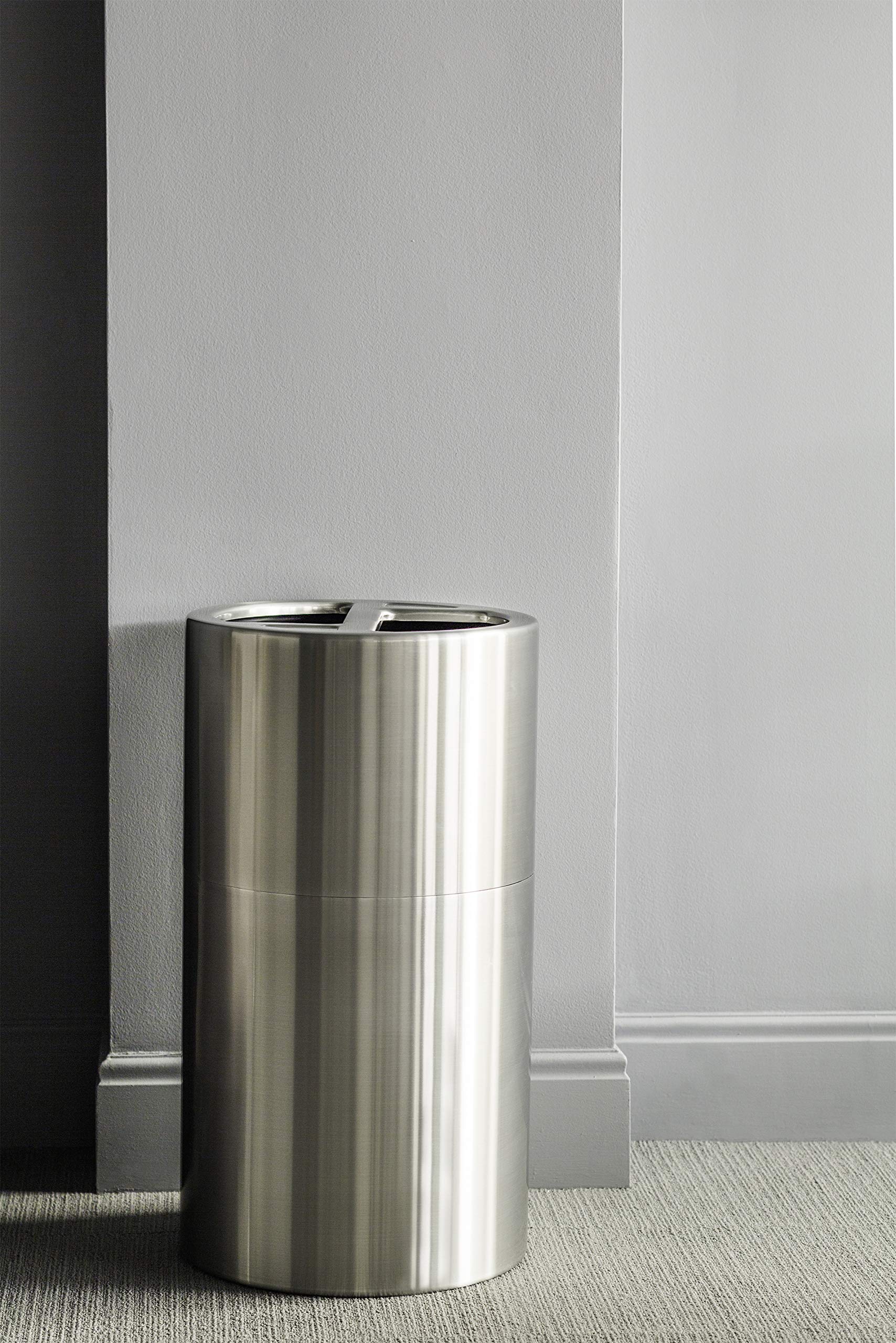 Safco 30 Gallon Stainless Steel Trash Can & Recycling Bin Combo - Modern Silver Kitchen Waste Bin for Indoor Use | Perfect for Home, Office & Restaurant Waste Management