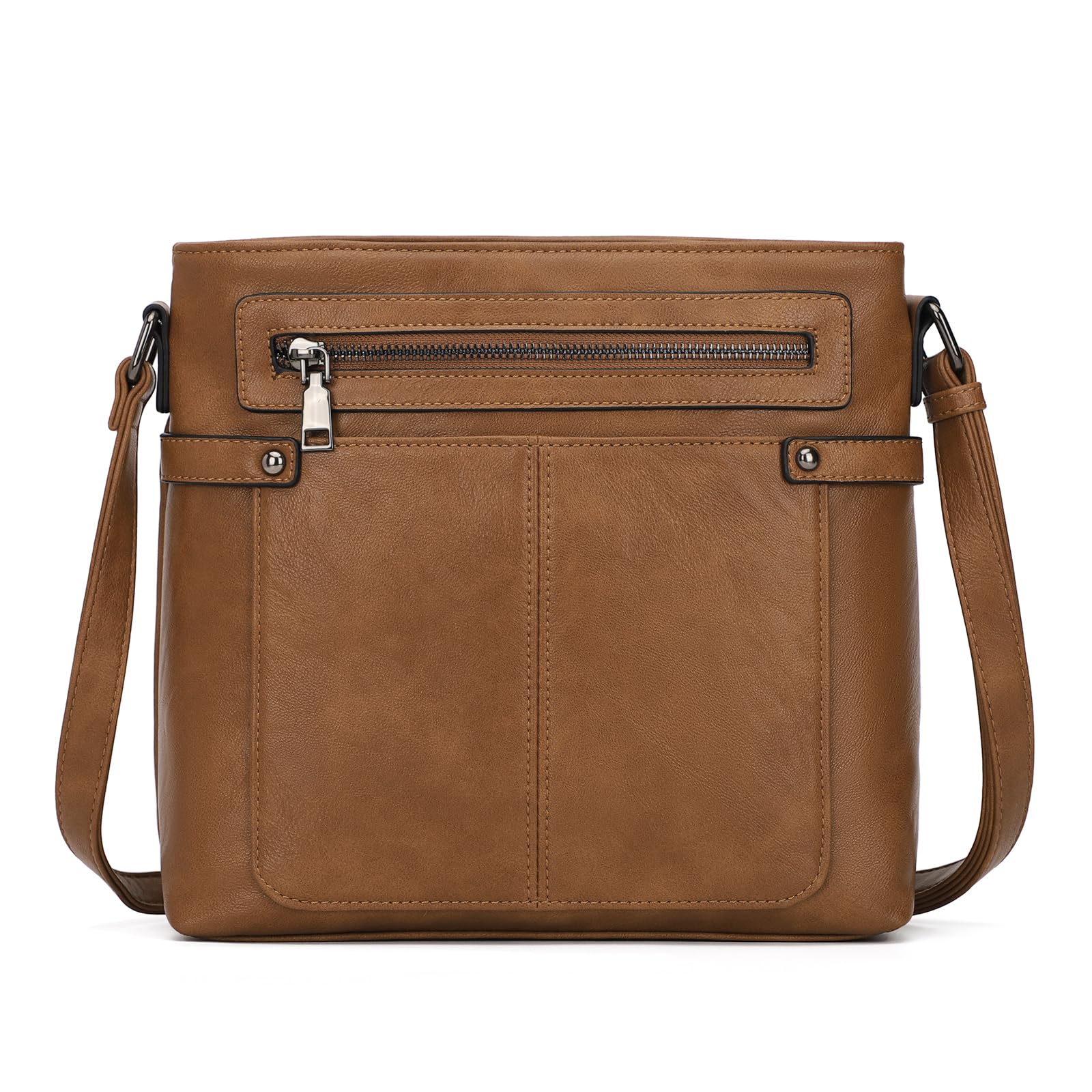 KouLi Women's PU Leather Crossbody Bag - Multi Pocket Shoulder Purse for Daily Use