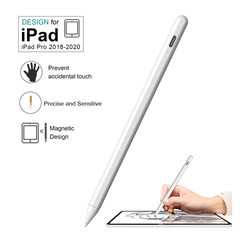 Apple Pencil Stylus for iPad Air 10.9 (4th Gen), iPad Pro 11/12.9, iPad Mini 5, iPad 10.2/7/8 Gen (2018-2021 Models) - 2 Pack with Free Replacement Tips | Palm Rejection & Auto Power Off | Perfect for Drawing, Note-Taking & Digital Art