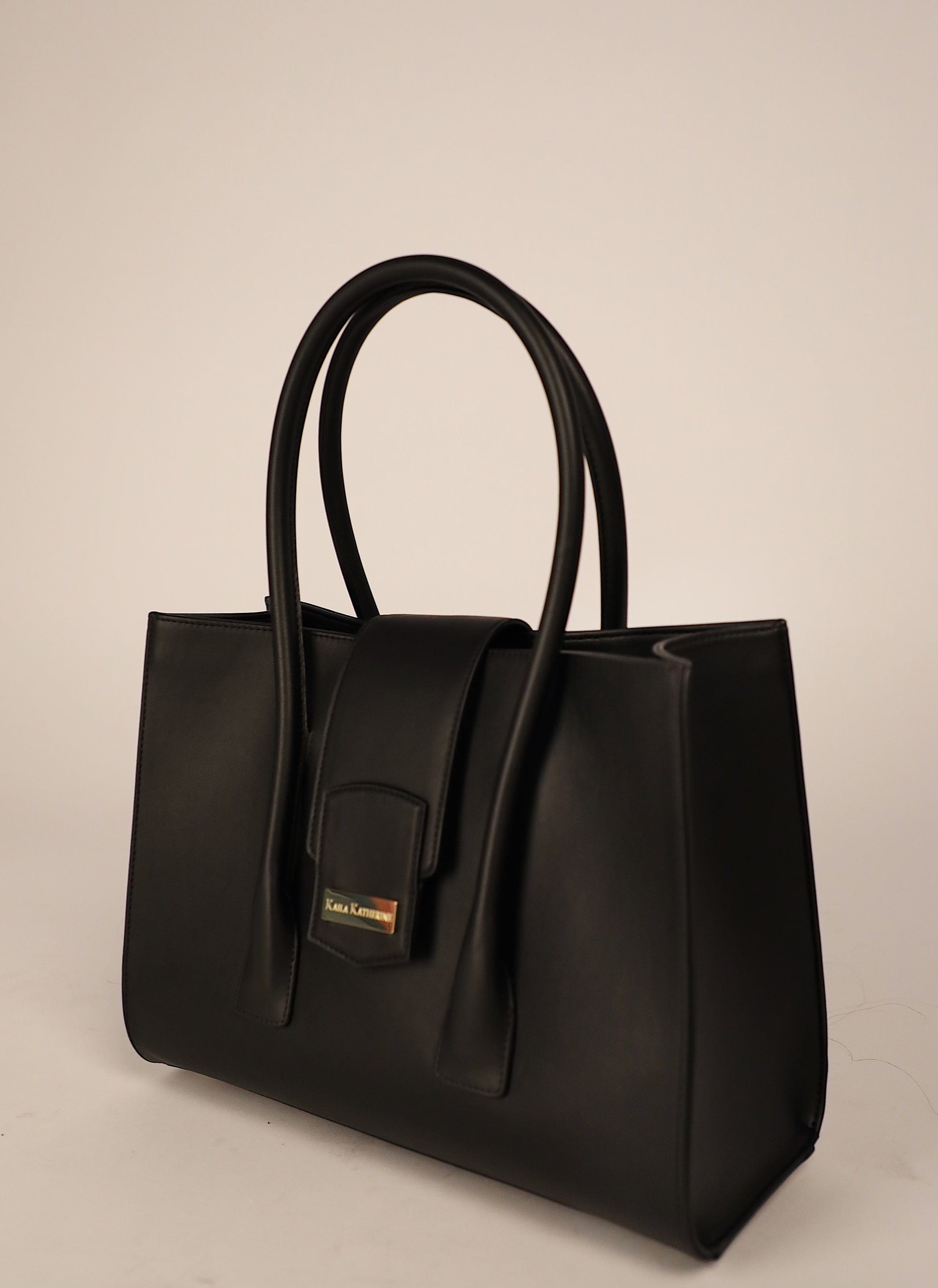 Richmond Vegan Cactus Leather Handbag | Sustainable & Cruelty-Free Obsidian Black Tote | Perfect for Work, Travel & Eco-Friendly Fashion