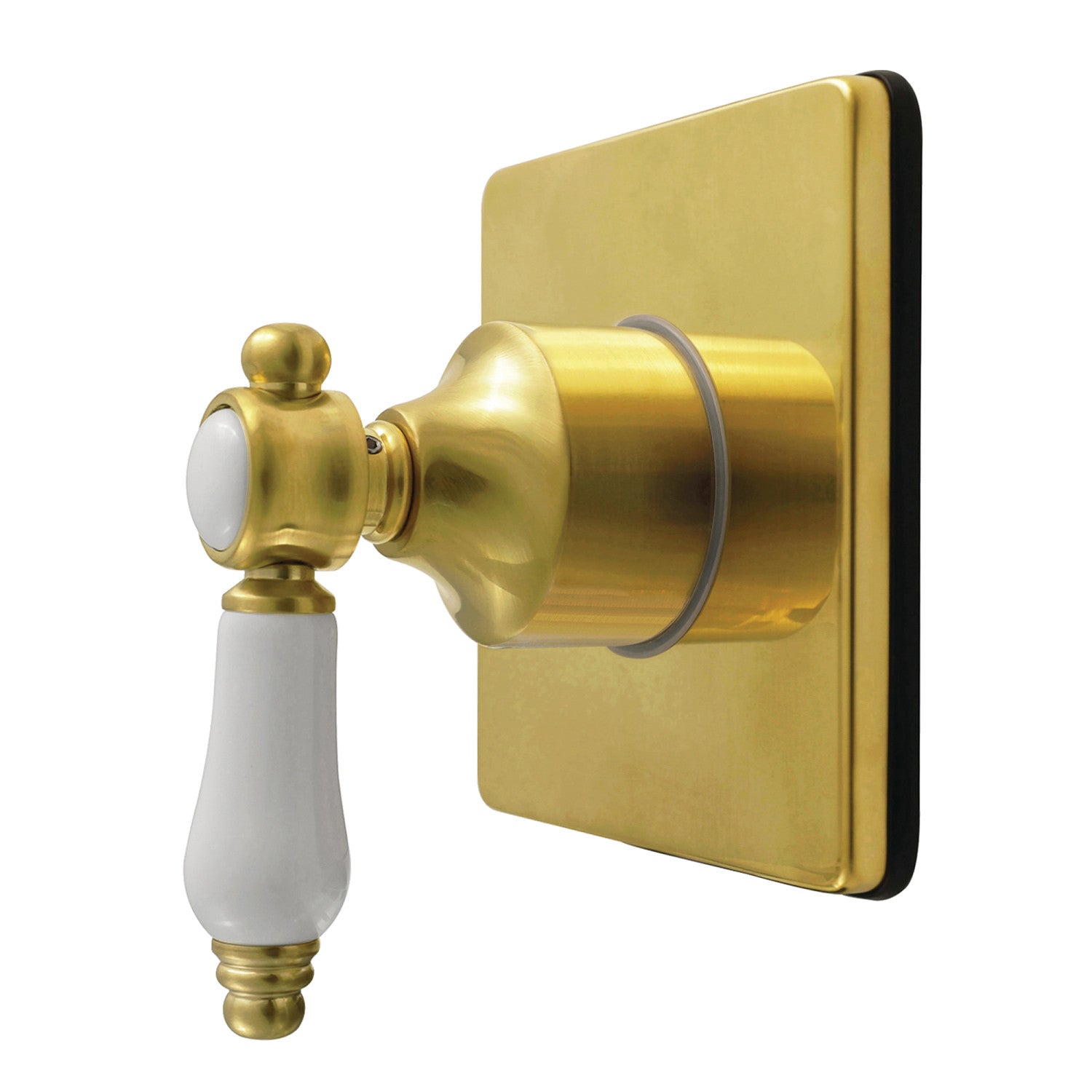 Bel Air KS4047BPL Single Handle 6-Way Diverter Valve with Square Trim Kit in Brushed Brass - Perfect for Shower Systems, Bathtubs & Bathroom Renovations