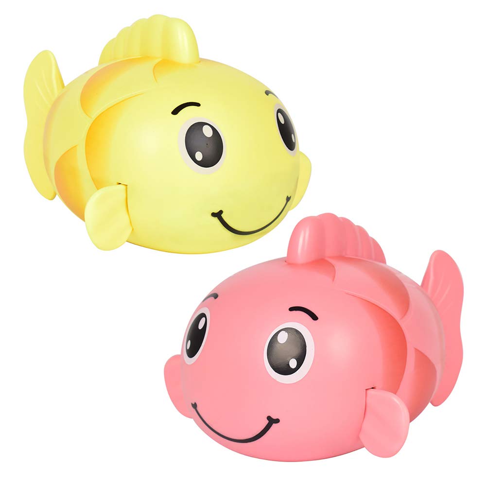 Wind-Up Carp Bath Toy for Kids - Floating Swimming Fish Toy for Toddlers in Yellow & Pink - Fun Bathtime & Pool Play for Babies & Children