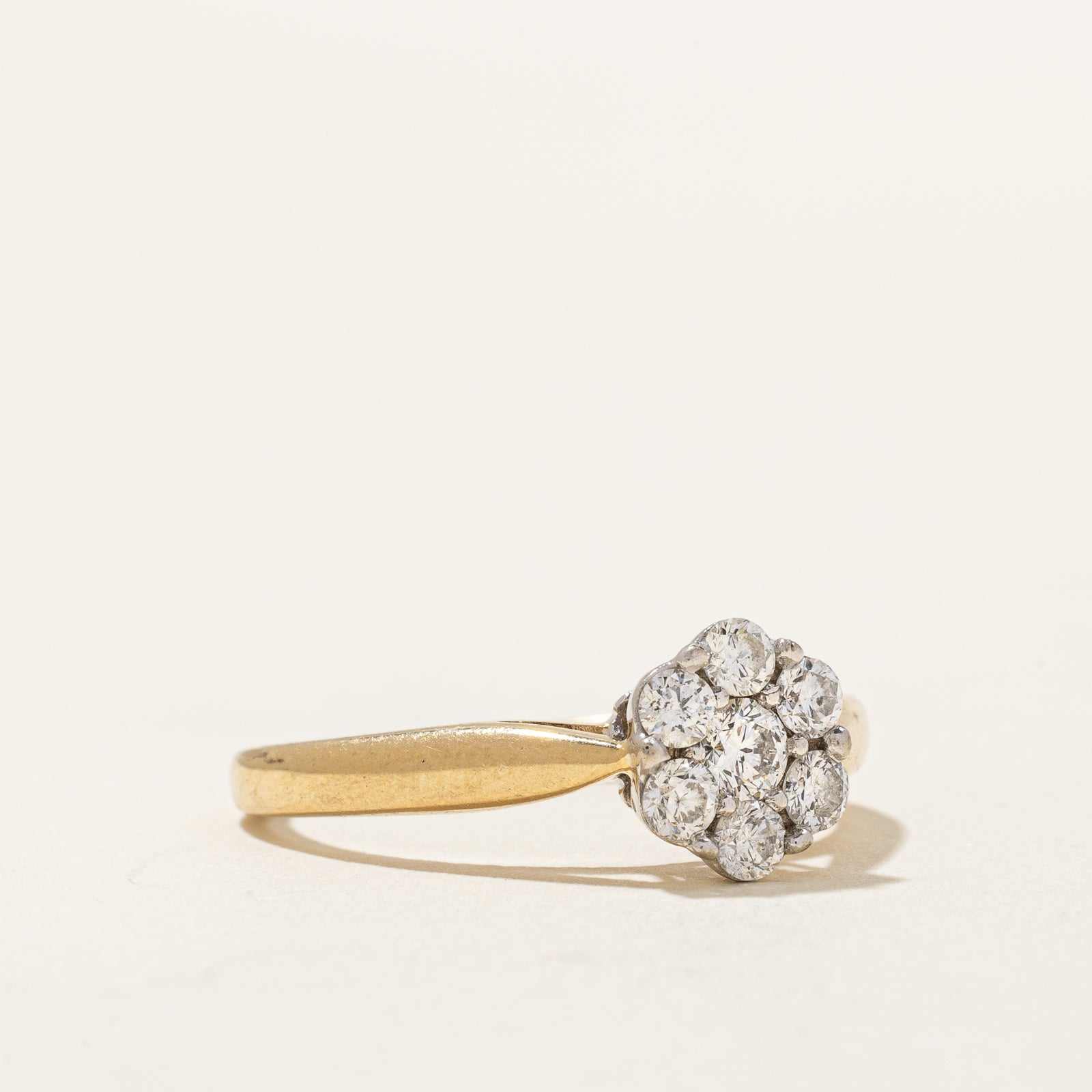 0.42ctw Diamond Flower Ring - Size 6.75 | Elegant Floral Engagement Ring for Women | Perfect for Weddings, Anniversaries & Special Occasions