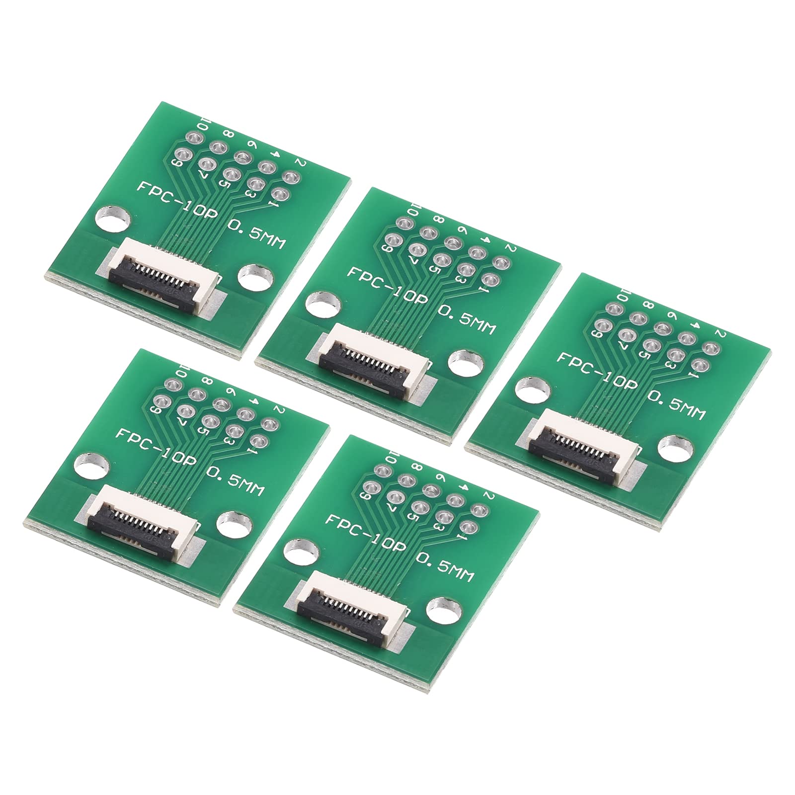 10P 0.5mm to 1.0mm FPC FFC PCB Converter Board - 2.54mm DIP Adapter for LCD, 3D Printer, Camera, DVD, TV & Laptop Audio - 5 Pack - Perfect for DIY Electronics Repair and Prototyping Projects