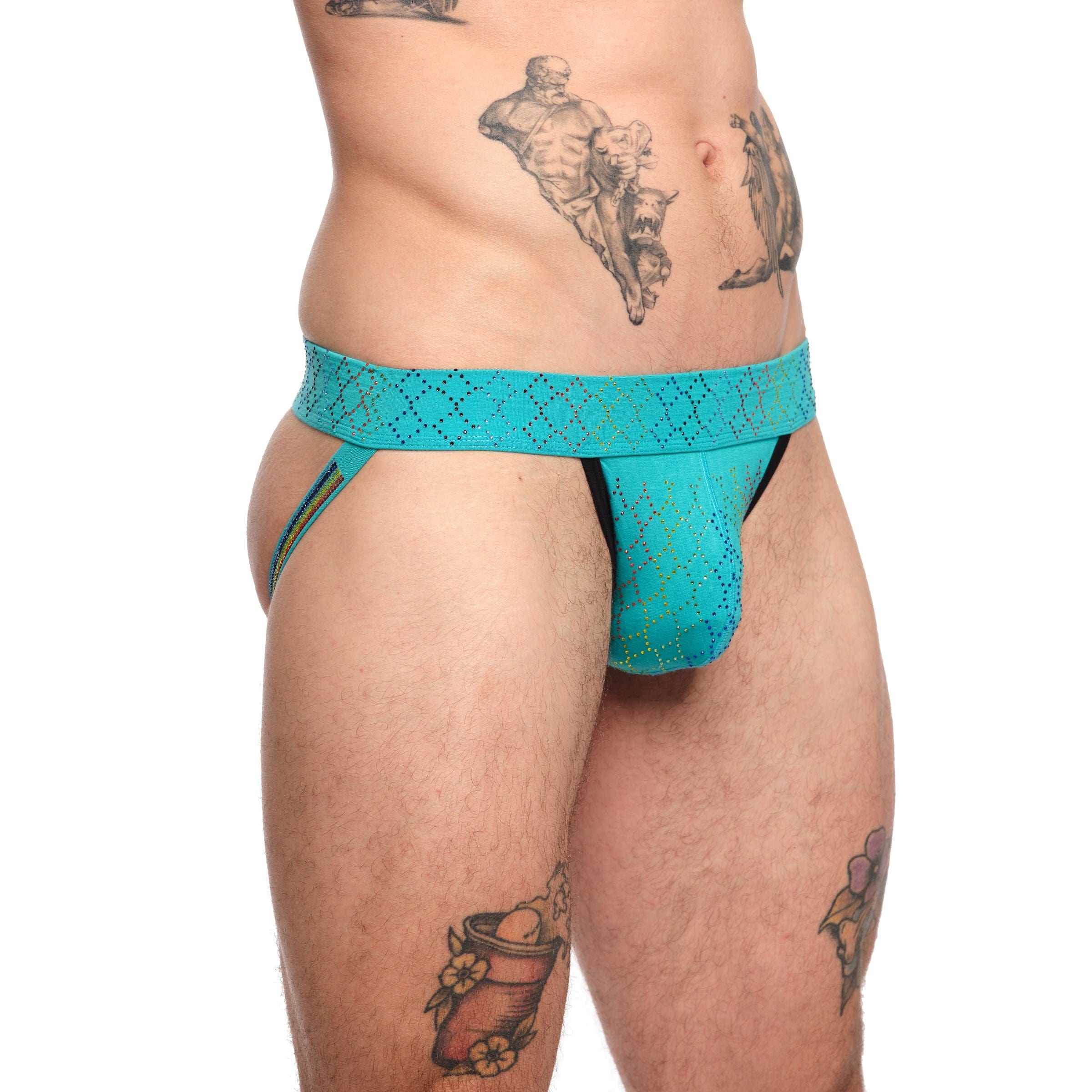 Rainbow Crystal Jock Teal - Premium Quality Men's Underwear for Comfort & Style | Perfect for Gym, Sports & Everyday Wear