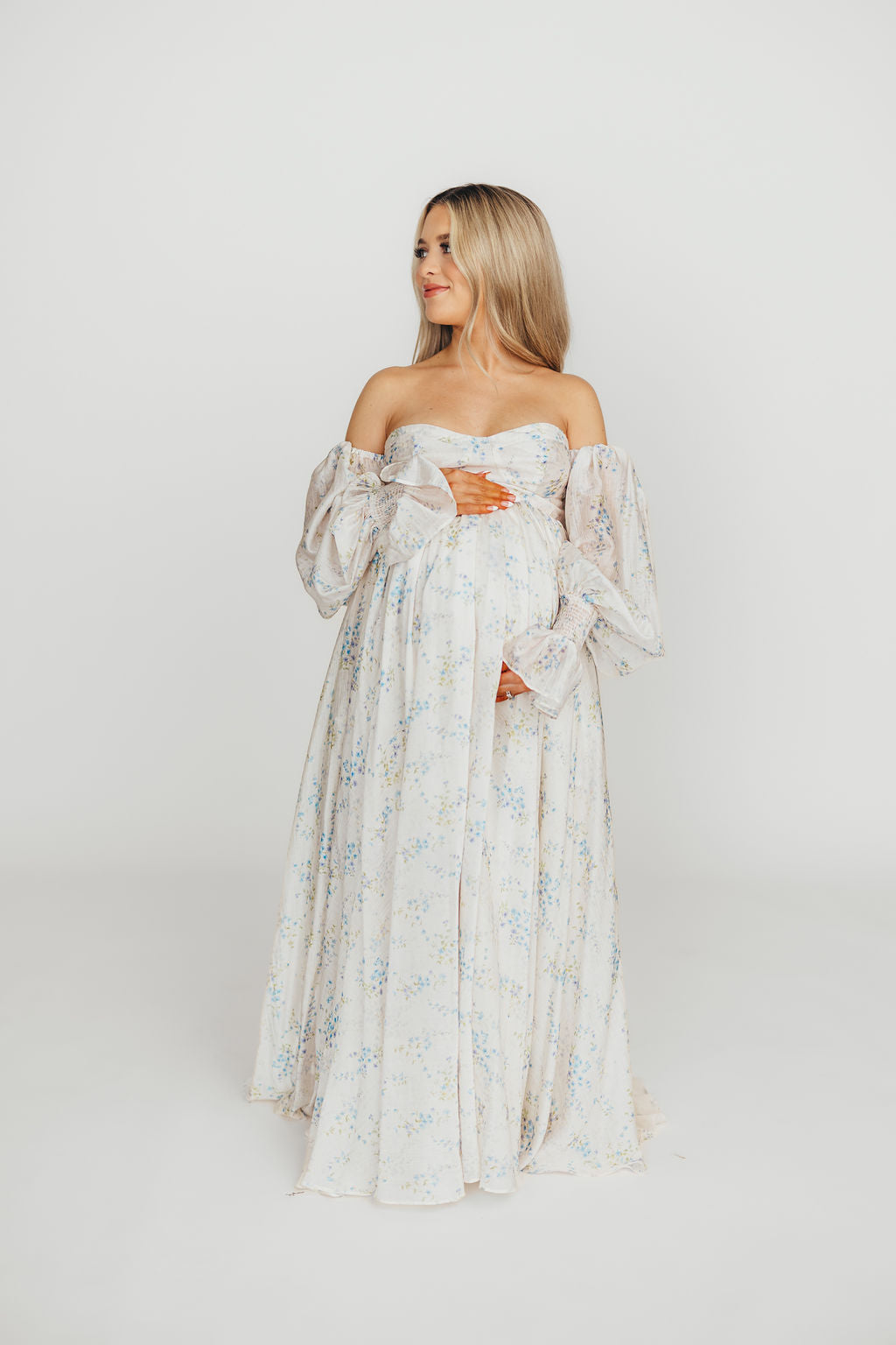 Dear Skye Floral Dress in Blue - Elegant Summer Maxi Dress with V-Neck & Flowy Skirt | Perfect for Beach Vacations, Weddings & Date Nights (Pre-Order Available)