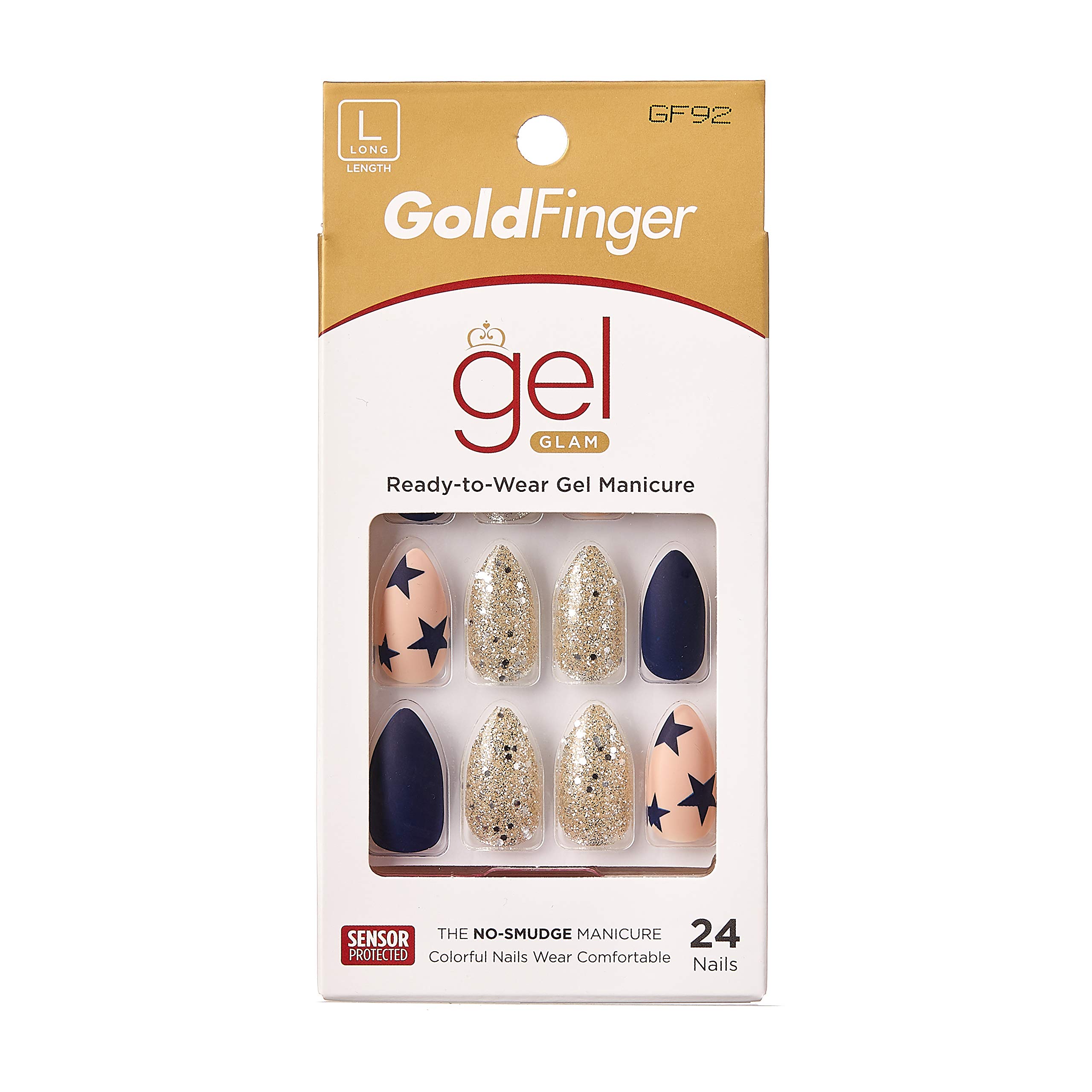 Gold Finger Full Cover Gel Nails - Ready to Wear Long Press On Nails for Manicure | Perfect for Parties, Weddings & Special Occasions