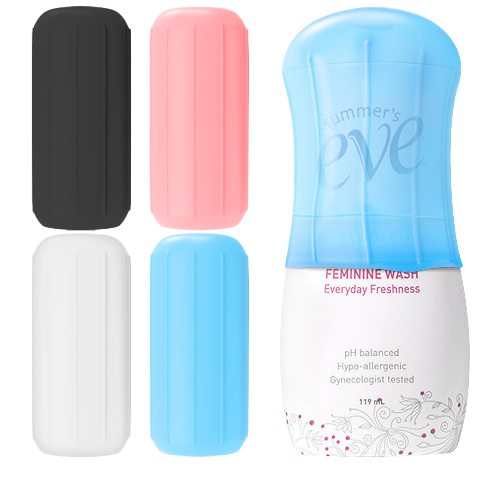 4 Pack Silicone Travel Bottle Covers - Leak Proof Elastic Sleeves for Toiletries | Cruise & Airplane Essentials for Women & Men | Perfect for Carry-On Luggage & TSA Compliance