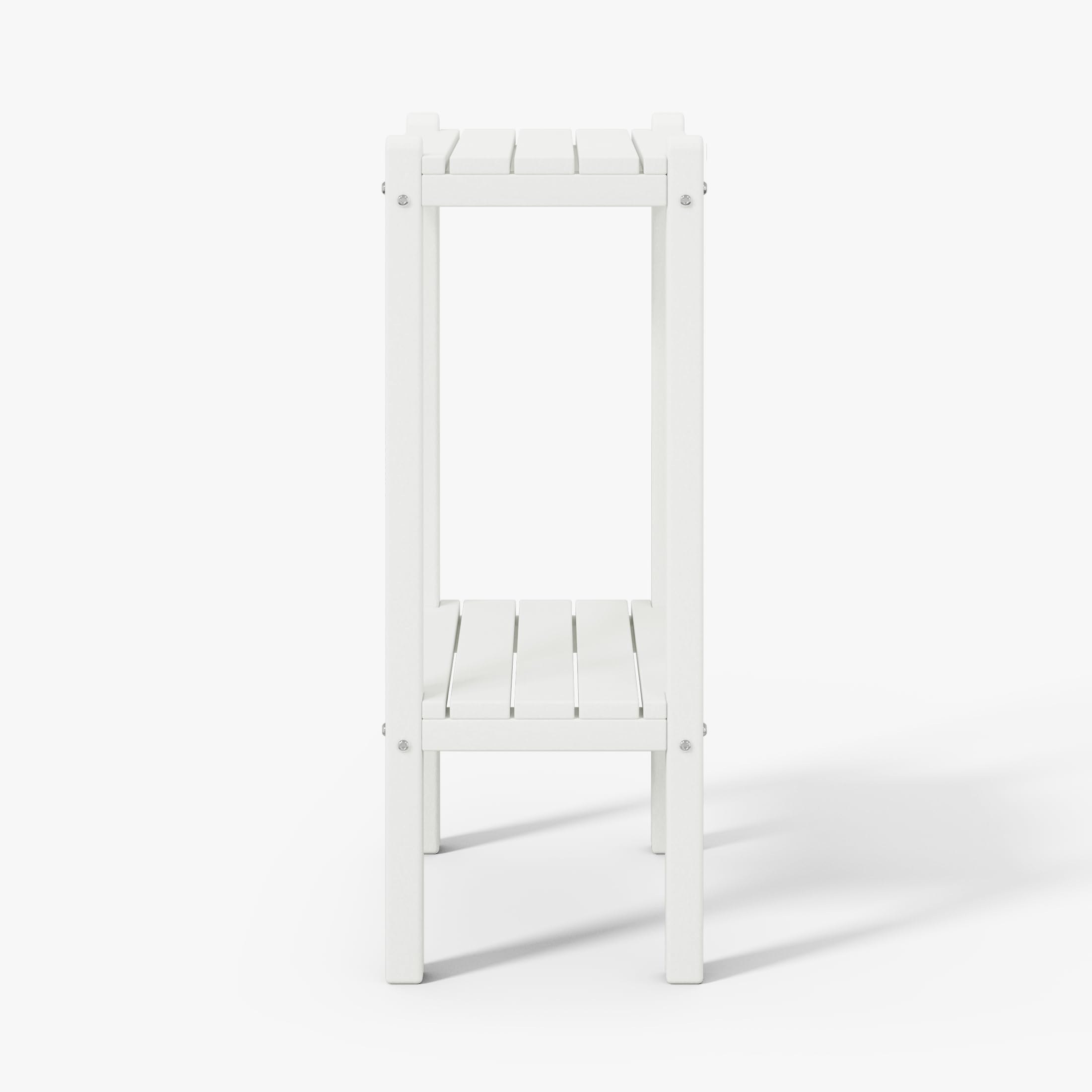 WestinTrends Malibu 36 Inch Outdoor Adirondack HDPE 2-Tier Patio Side Table - White - Perfect for Poolside, Garden, and Backyard Relaxation