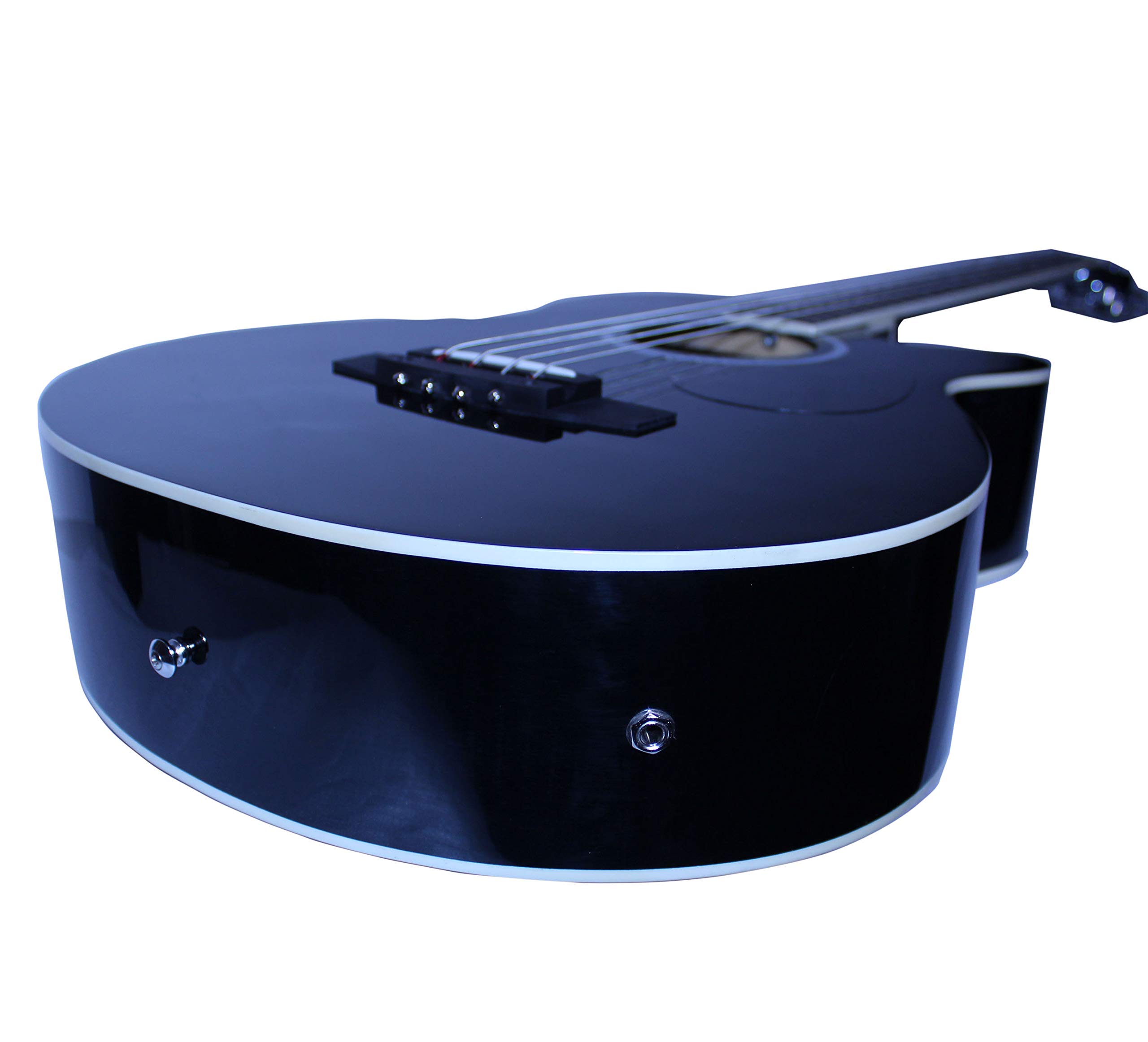 YMC 4-String Cutaway Acoustic-Electric Bass Guitar with 4-Band EQ, Adjustable Truss Rod, Gig Bag, Strap & Picks - Black | Perfect for Live Performances, Studio Recording & Practice Sessions