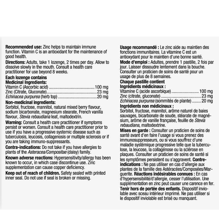 Nature's Way Zinc with Echinacea & Vitamin C - 120 Immune Support Lozenges for Cold & Flu Season - Boost Immunity & Soothe Throat Naturally