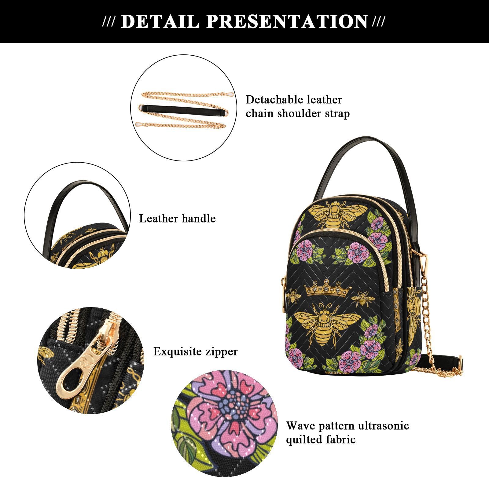 Trendy Quilted Crossbody Bags for Women - Pink Butterfly Design Travel Handbag with Phone Pocket | Perfect for Daily Use, Shopping & Travel Accessories