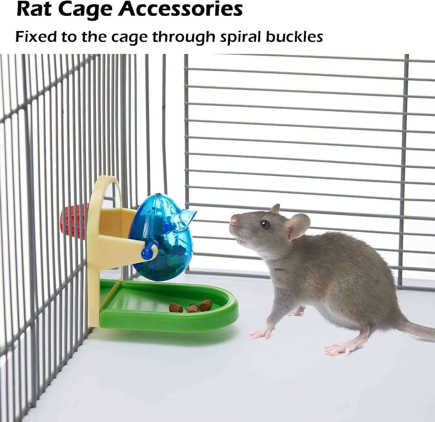 HAICHEN TEC Interactive Foraging Puzzle Toy for Hamsters, Ferrets & Rats - Slow Feeder Treat Dispenser Cage Enrichment Toy | Also Great for Birds Like Parakeets, Cockatiels & Conures (Blue) - Perfect for Mental Stimulation & Preventing Boredom in Small Pets