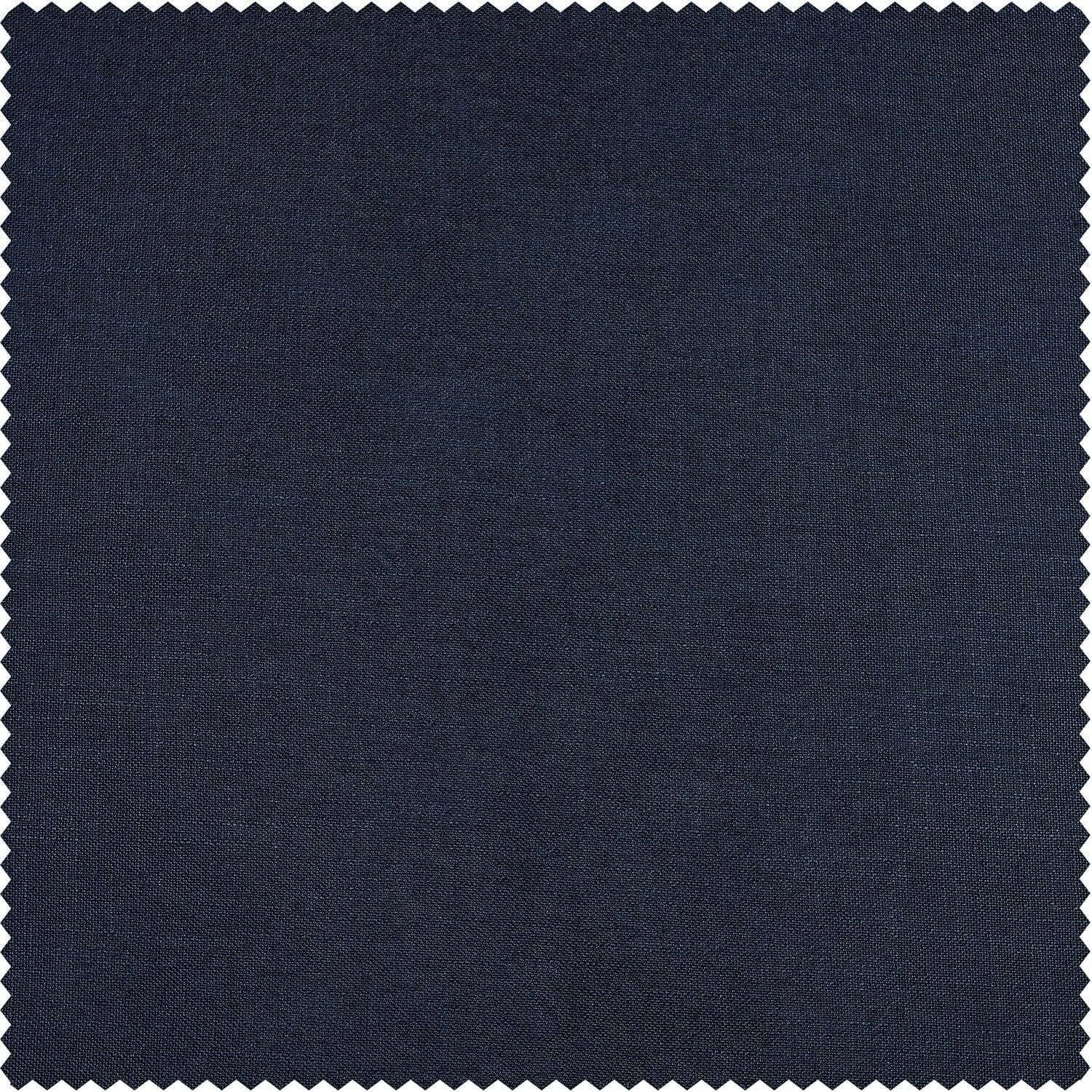Deep Blue Classic Faux Linen Fabric Swatch - Premium Textile Sample for Upholstery, Curtains & DIY Home Decor Projects
