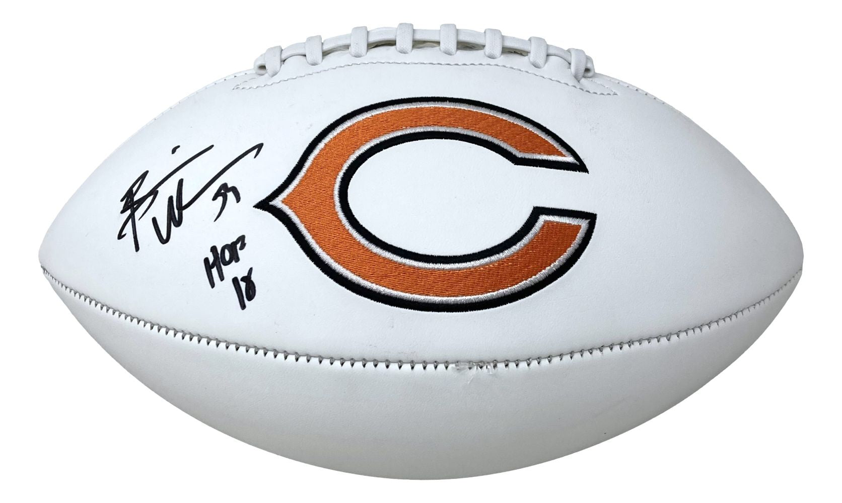 Brian Urlacher Autographed Chicago Bears Logo Football - Hall of Fame 18 BAS - Collectible Memorabilia for Sports Fans & NFL Enthusiasts